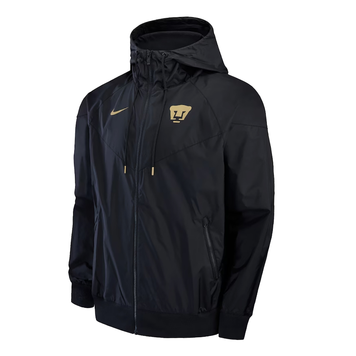 Chamarra Nike PUMAS UNAM Windrunner Rompevientos Negra.