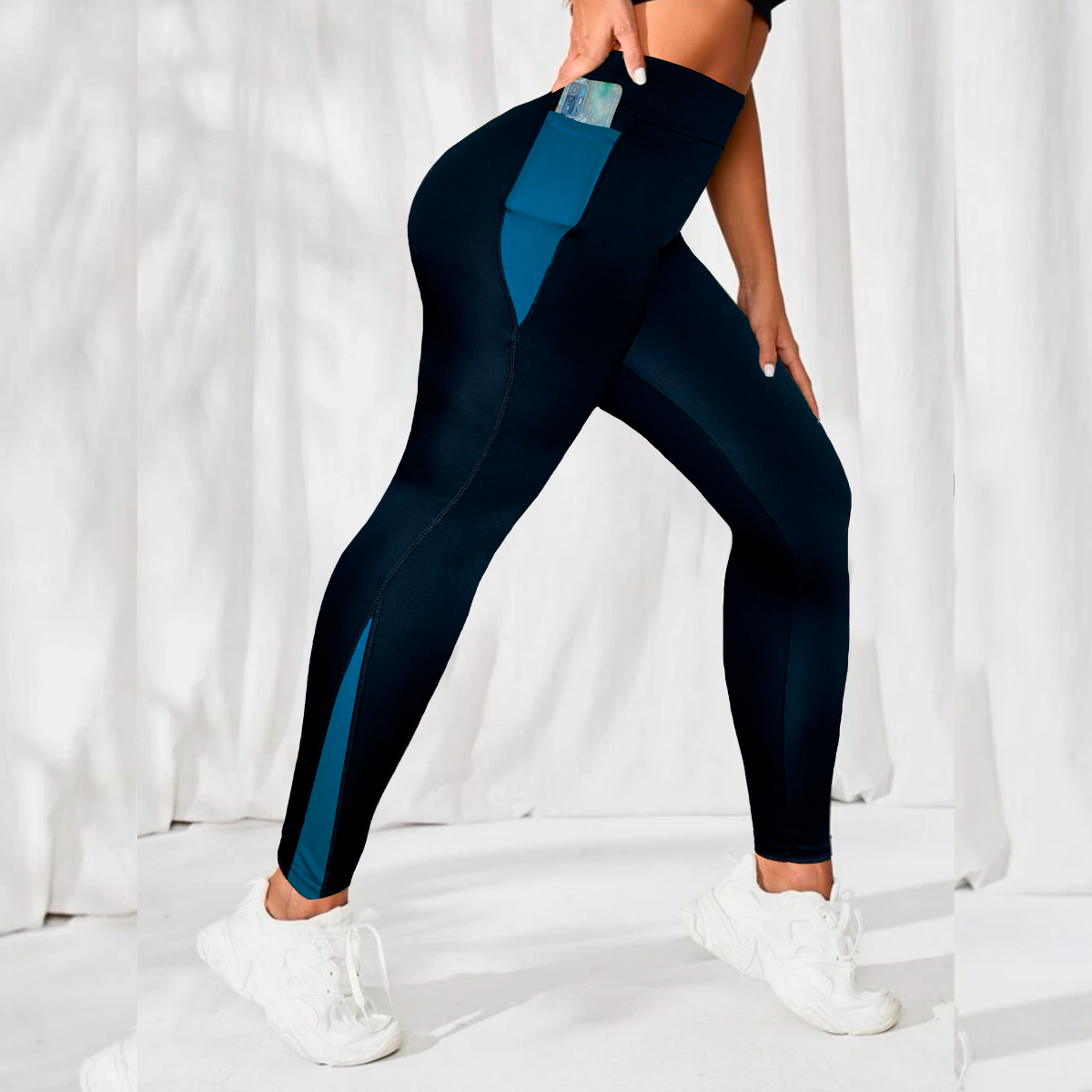 Mallon Lycra Leggins Mujer Licra Gym Casual Malla Talle Alto Con bolsillo 