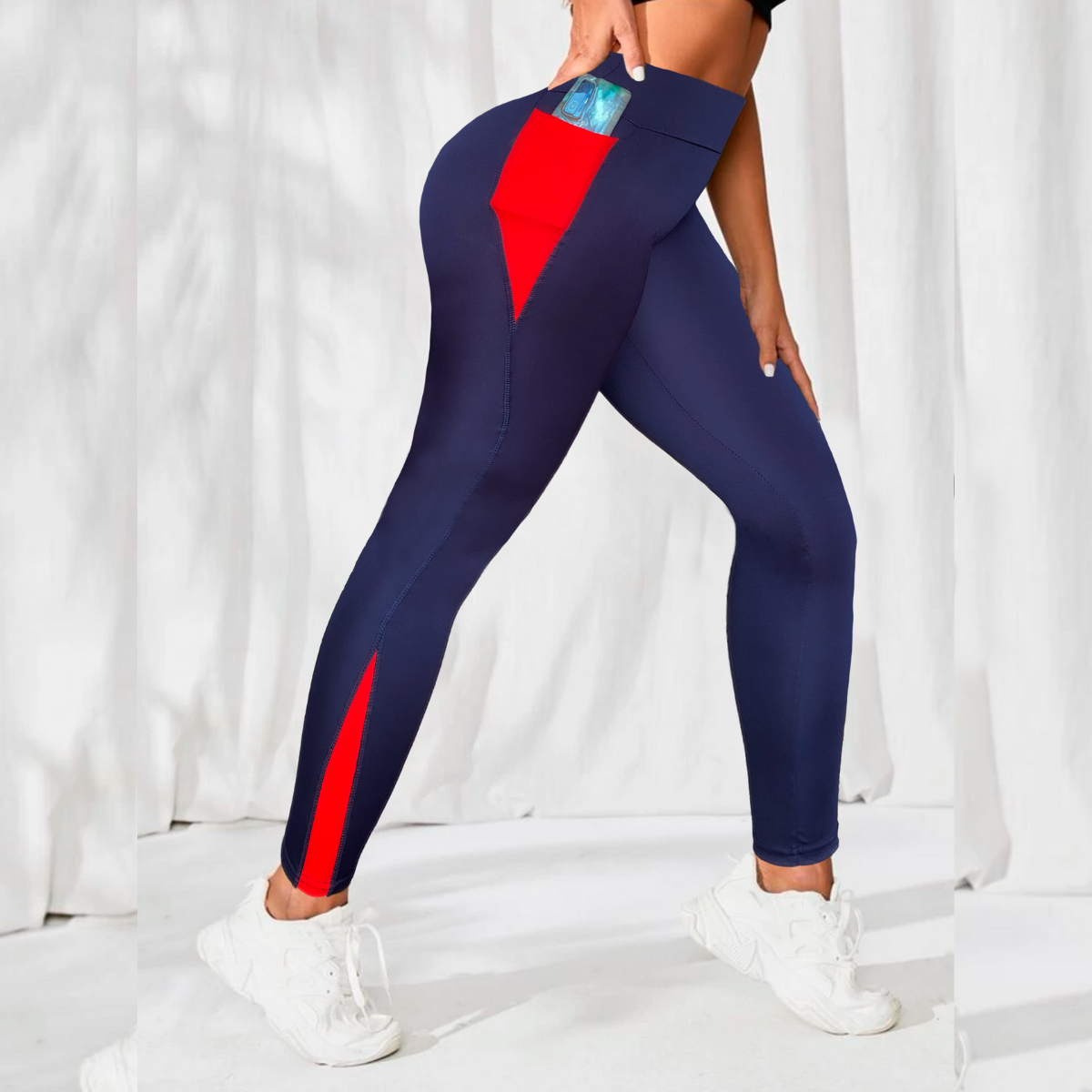 Mallon Lycra Leggins Mujer Licra Gym Casual Malla Talle Alto Con bolsillo 