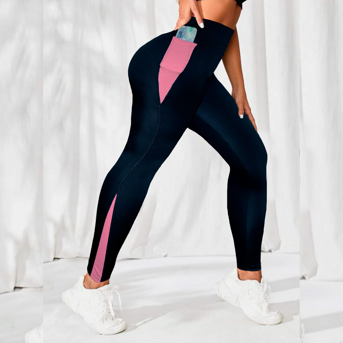 Mallon Lycra Leggins Mujer Licra Gym Casual Malla Talle Alto Con bolsillo 