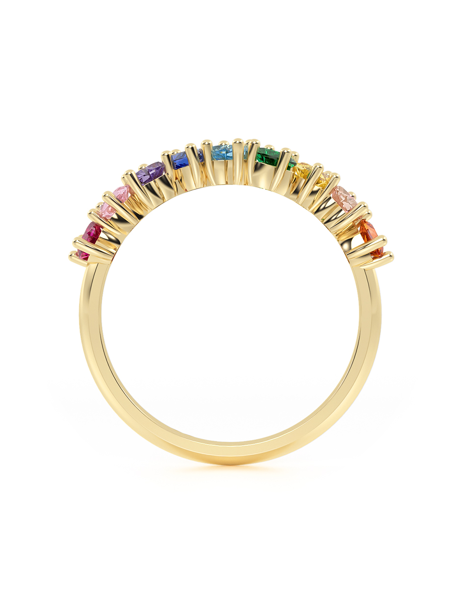 CHURUMBELA 10K ORO AMARILLO GEMAS CORAZONES COLORES ABBA JOYAS