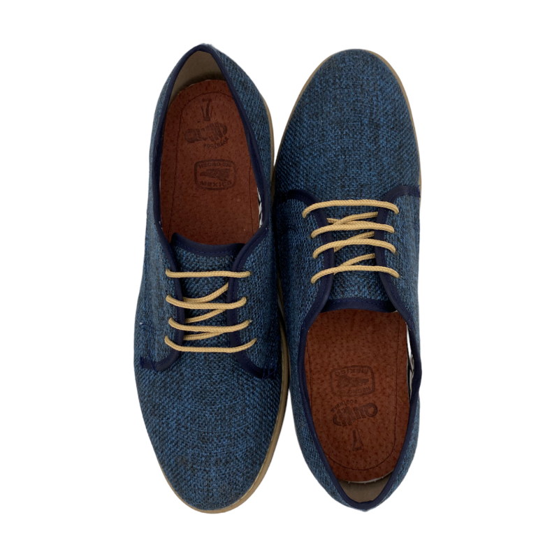 Zapato Casual Hombre Oficina QUIN Footwear Azul Textil Lino