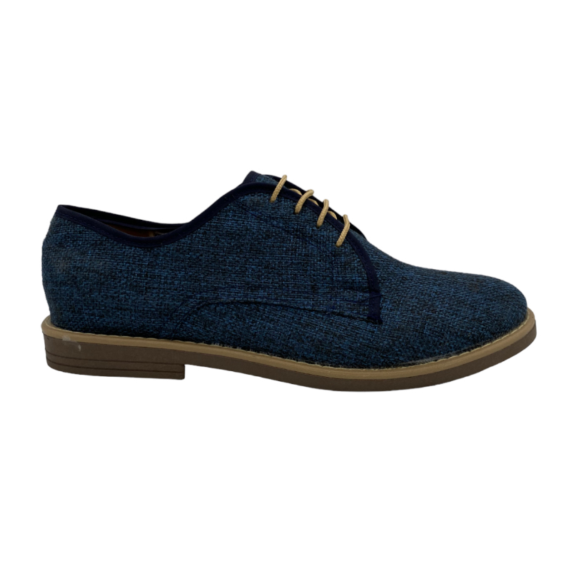 Zapato Casual Hombre Oficina QUIN Footwear Azul Textil Lino