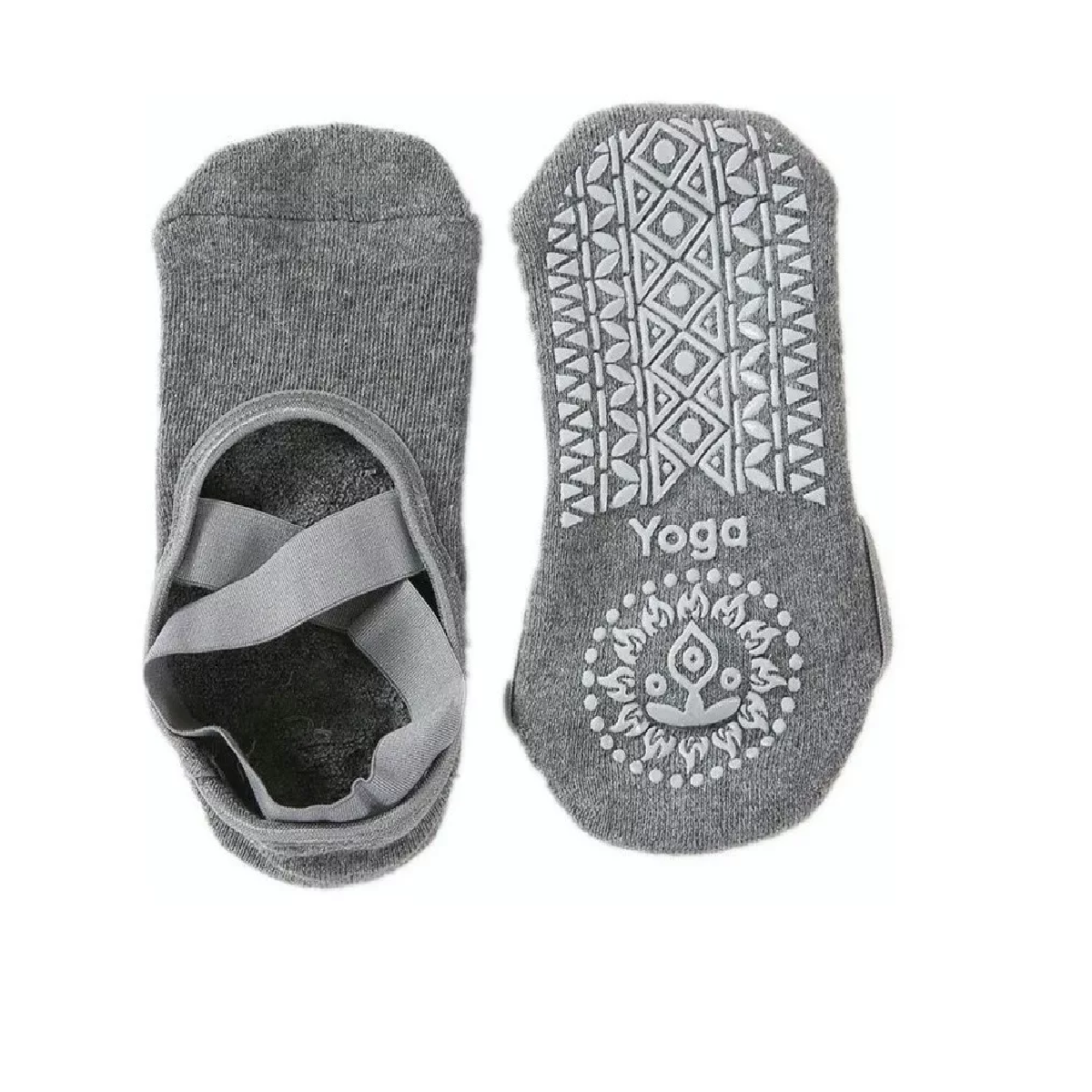 Calcetines De Yoga Danza Pilates Antiderrapantes 5 Pares Negro/Gris