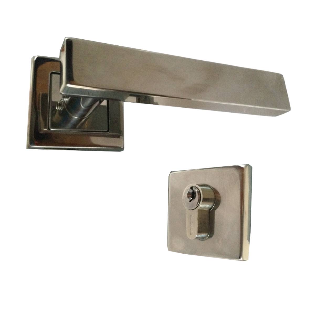 Cerradura Residencial Cuadrada Con Manija Acero Inox Soprano