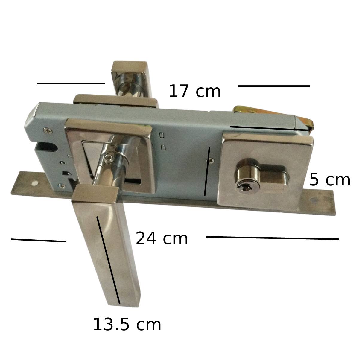 Cerradura Residencial Cuadrada Con Manija Acero Inox Soprano