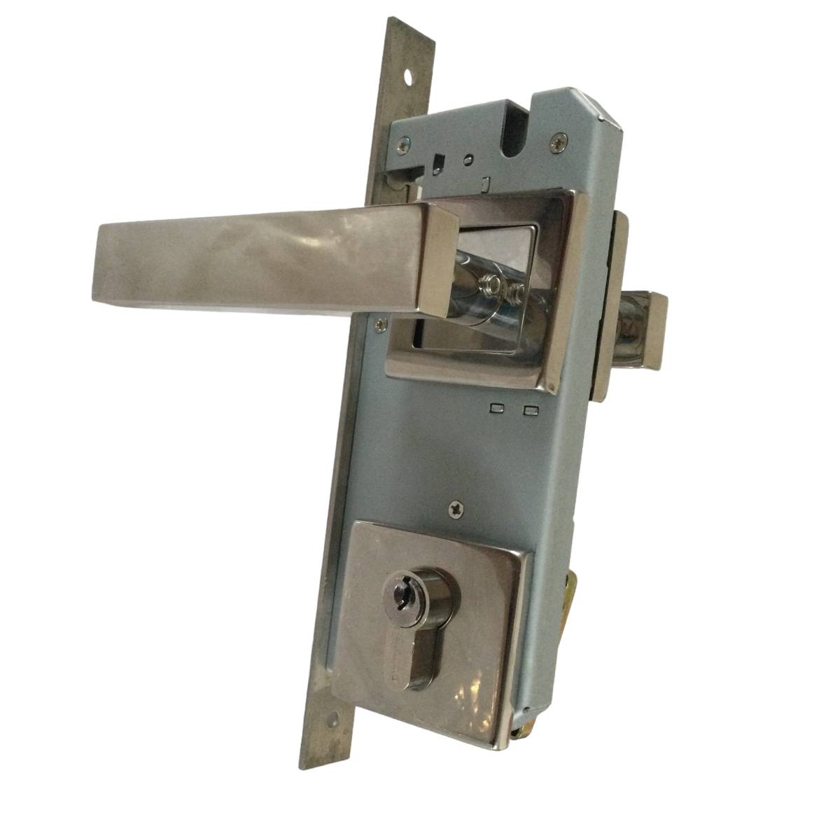 Cerradura Residencial Cuadrada Con Manija Acero Inox Soprano