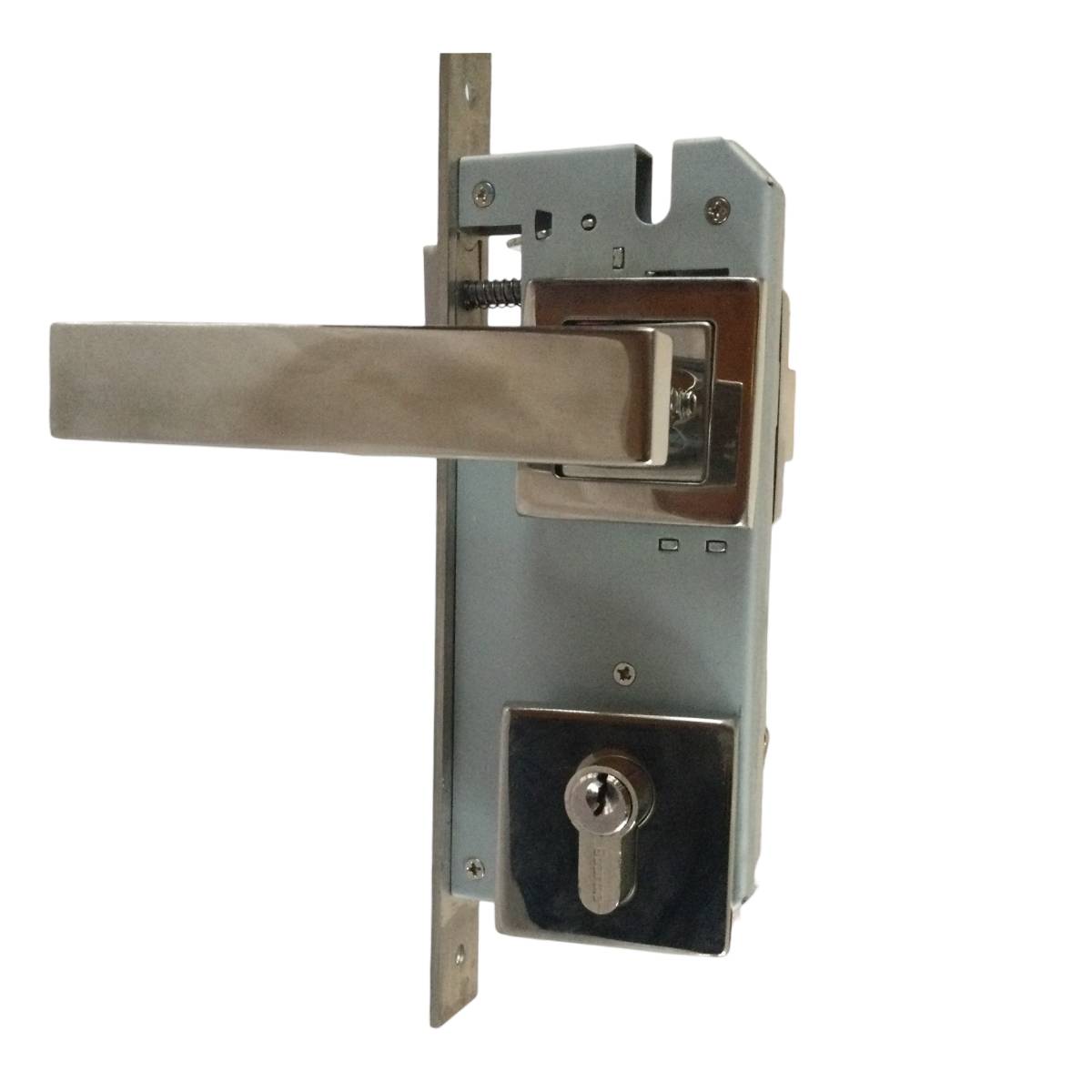 Cerradura Residencial Cuadrada Con Manija Acero Inox Soprano