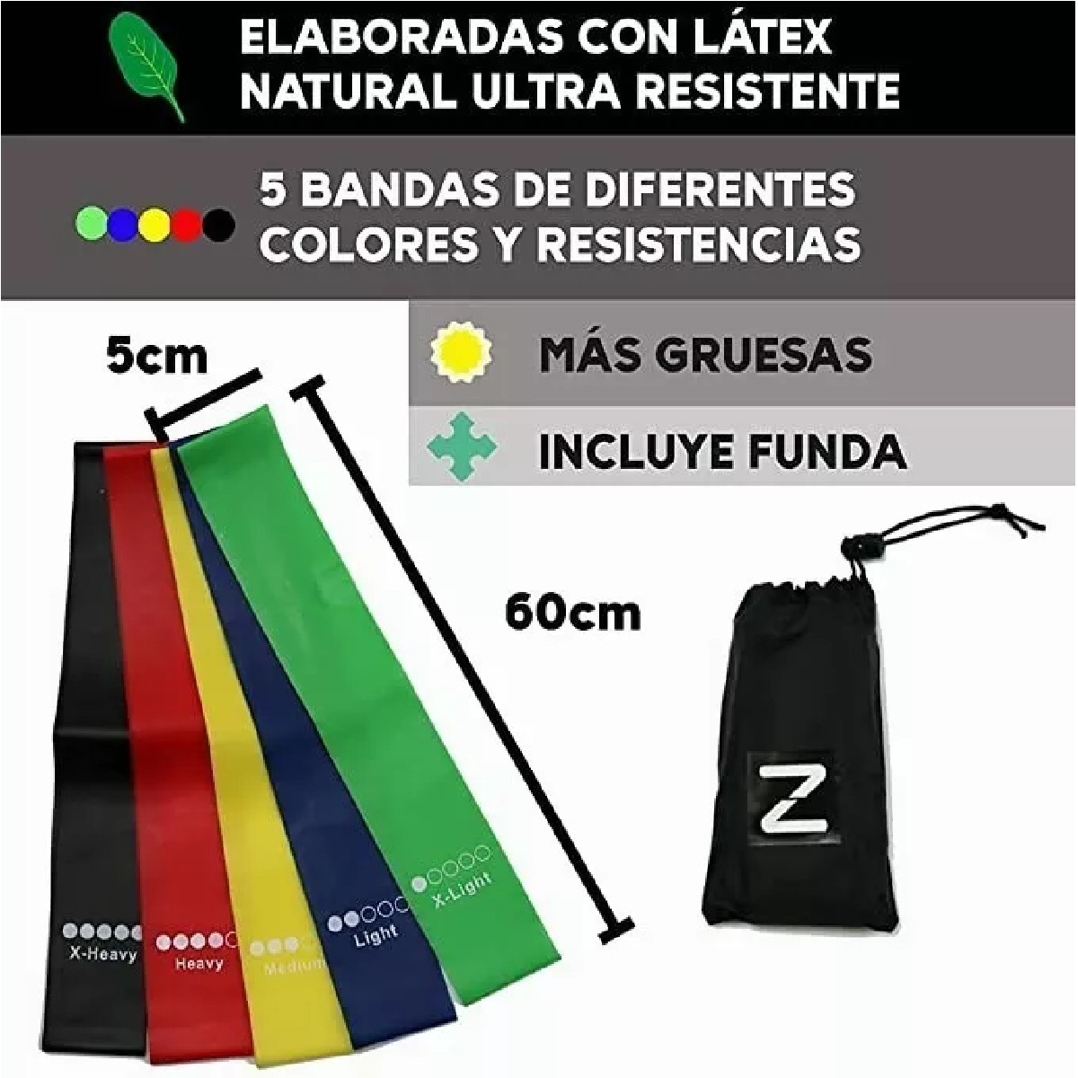 Kit Ligas De Resistencia Banda De Resistencia Ejercicio Yoga 5 Niveles
