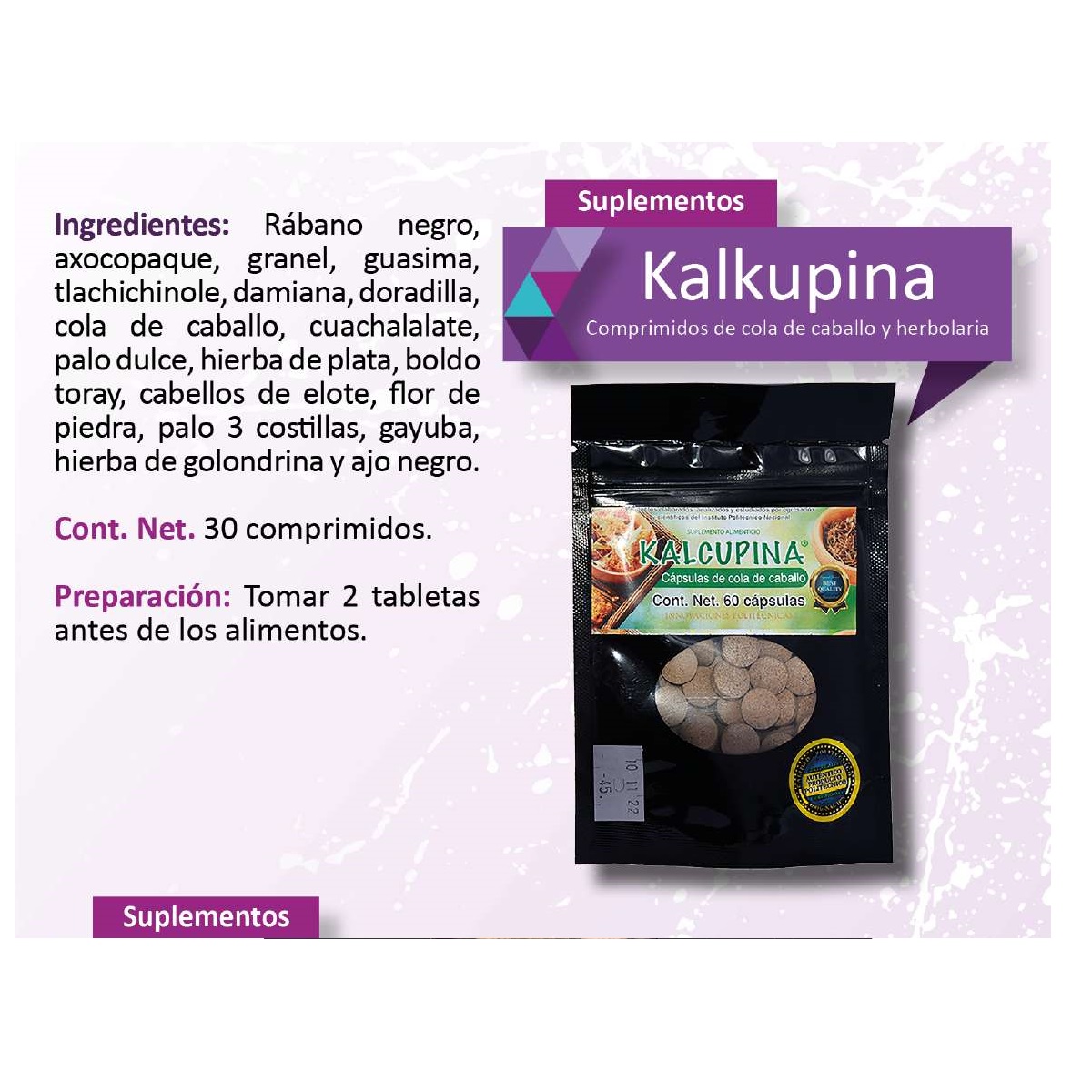 KALKUPINA Cápsulas con cola de caballo y herbolaria