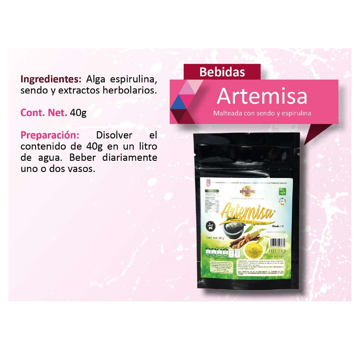 ARTEMISA Malteada con alga espirulina