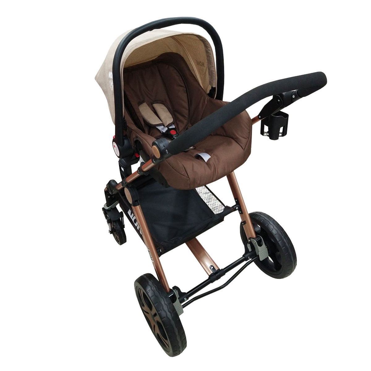 Carriola Angelin Sistema de Viaje 3 en 1 con Portabebe 999-C Cafe