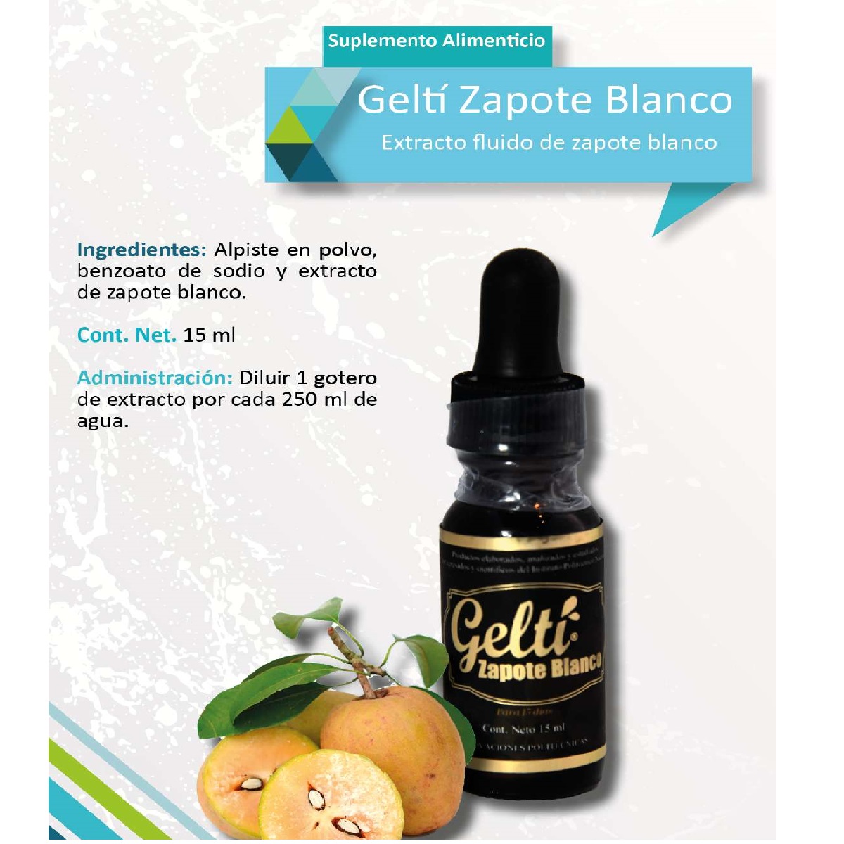 GELTI ZAPOTE BLANCO Extracto fluido de zapote blanco