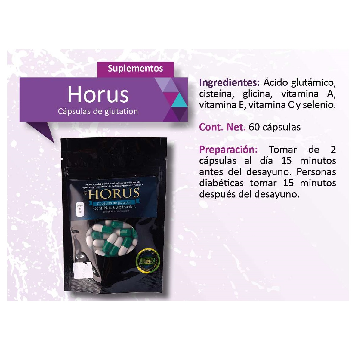 Horus Glutatión El Antioxidante Maestro 60 Capsulas