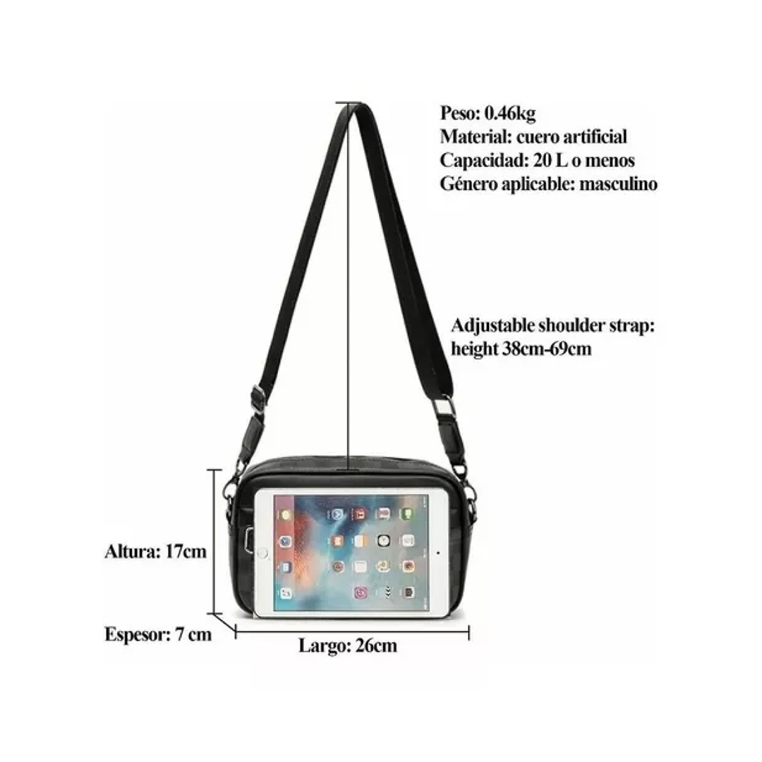 Moda Mariconera Bandolera Cuero Los Hombres Crossbody Bolso