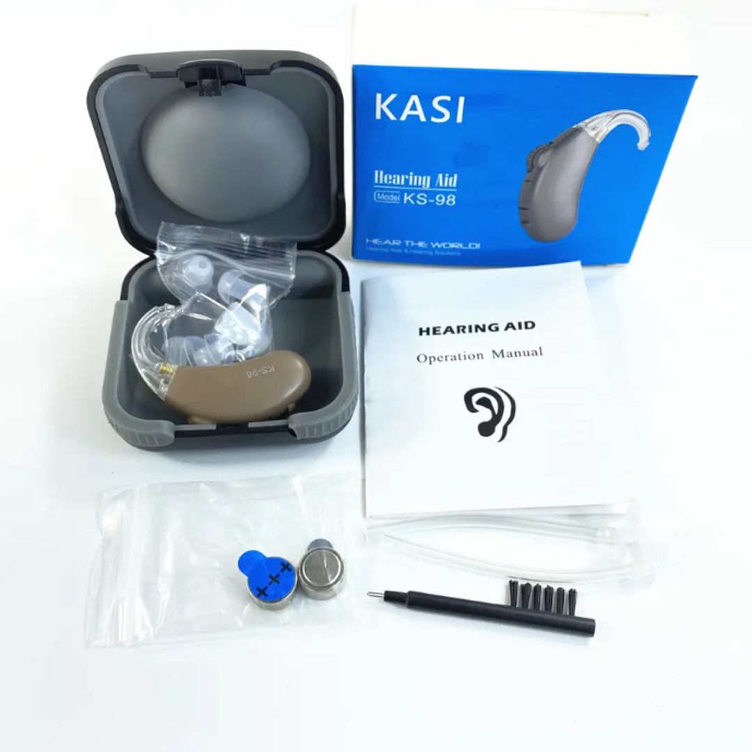 Auxiliar auditivo para pérdida ligera a moderada con oliva en tres diferentes tamaños para ajustar adecuadamente