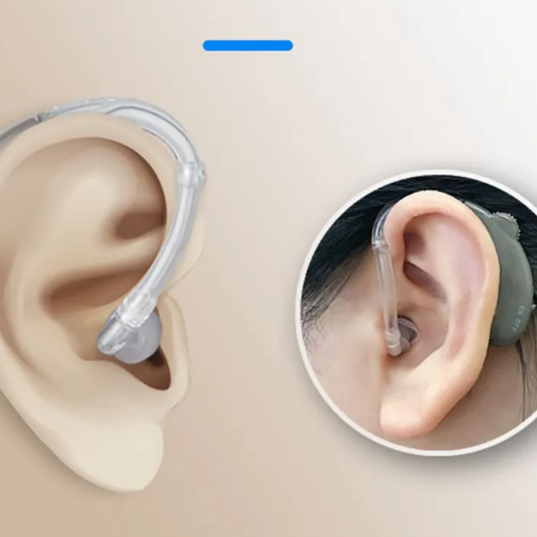 Auxiliar auditivo para pérdida ligera a moderada con oliva en tres diferentes tamaños para ajustar adecuadamente