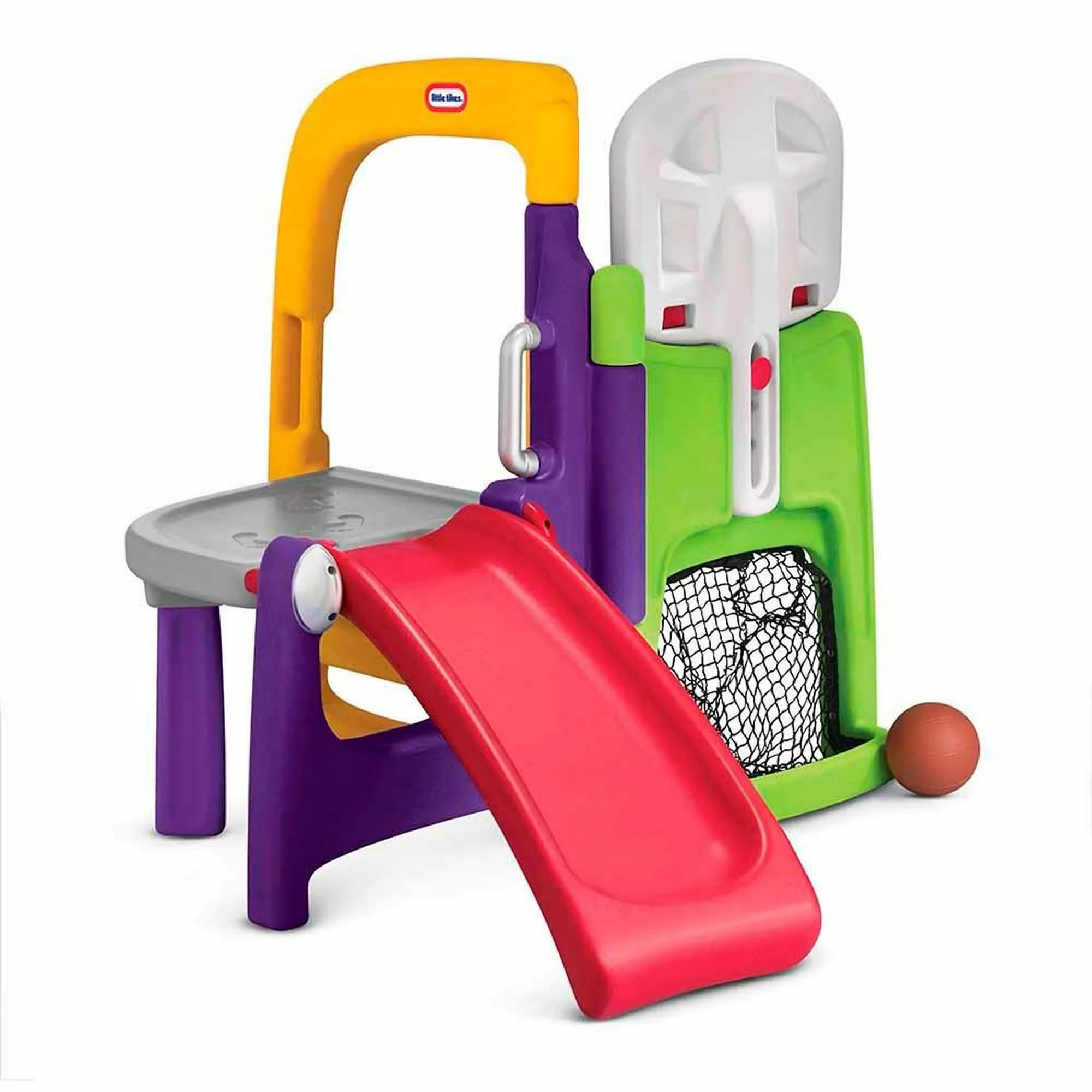 Centro de Juego resbaladilla y canasta de basquetbol Little Tikes