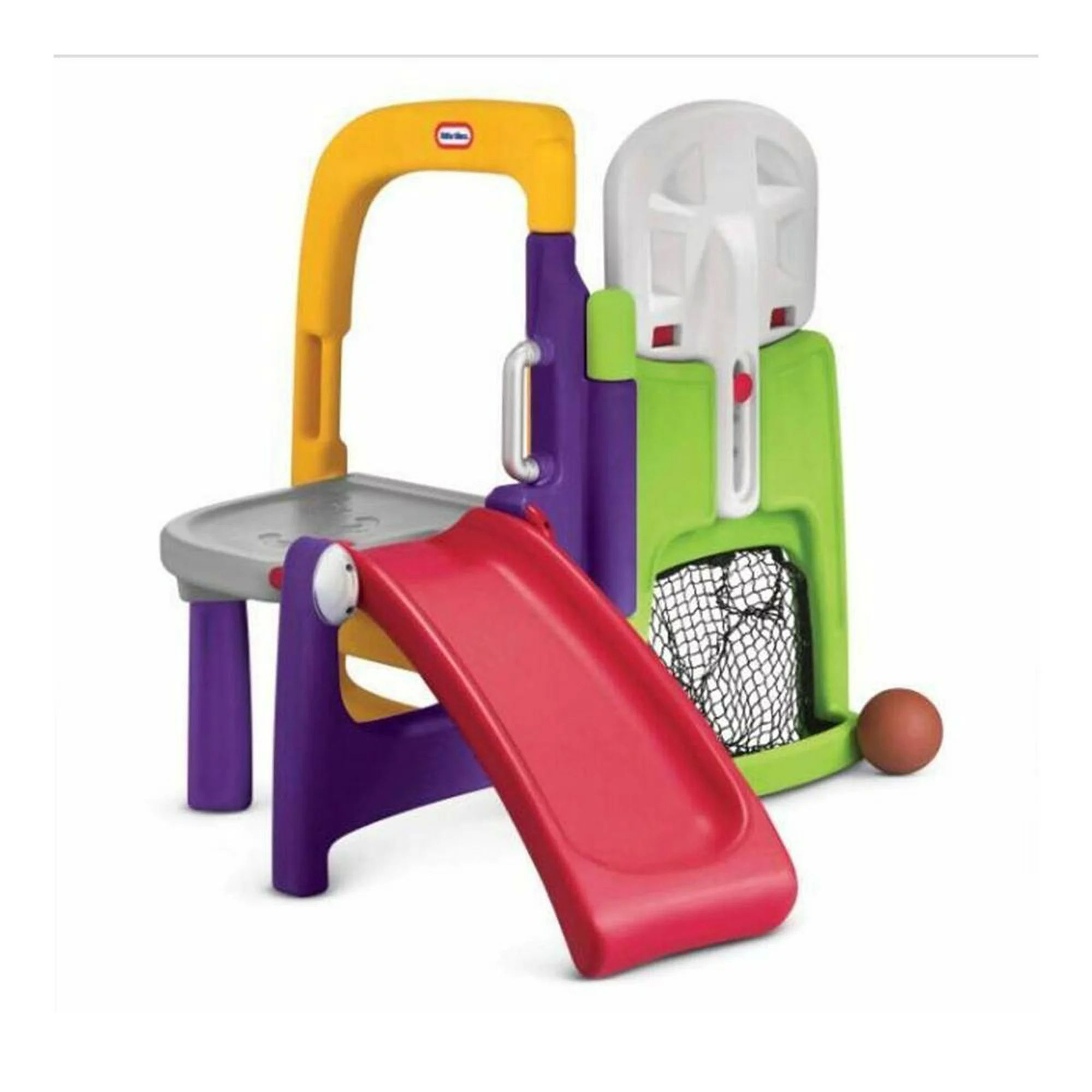 Centro de Juego resbaladilla y canasta de basquetbol Little Tikes