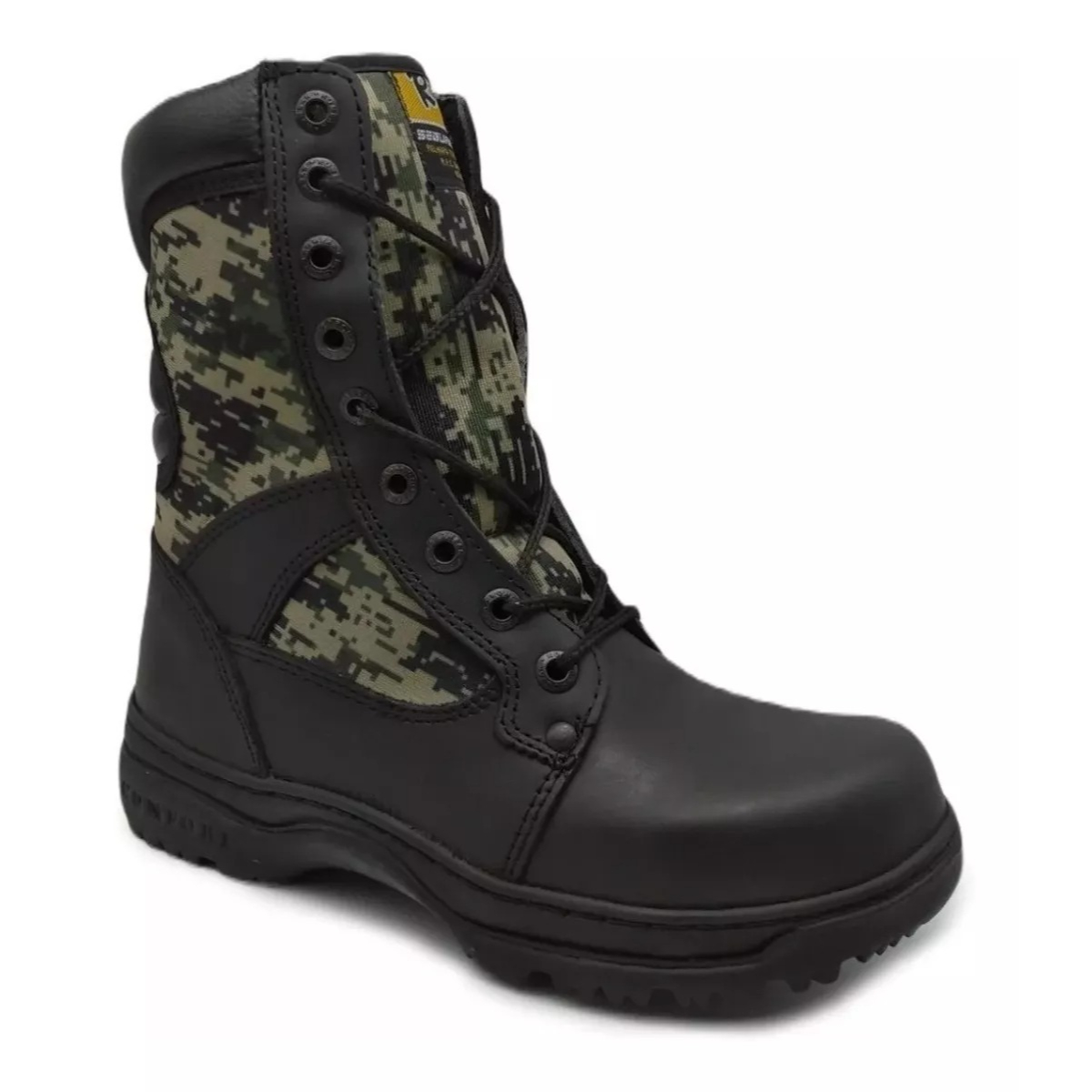Bota Tactica de Piel Cosida para Gotcha Policía Vigilancia o Trabajo No Resbala 4050