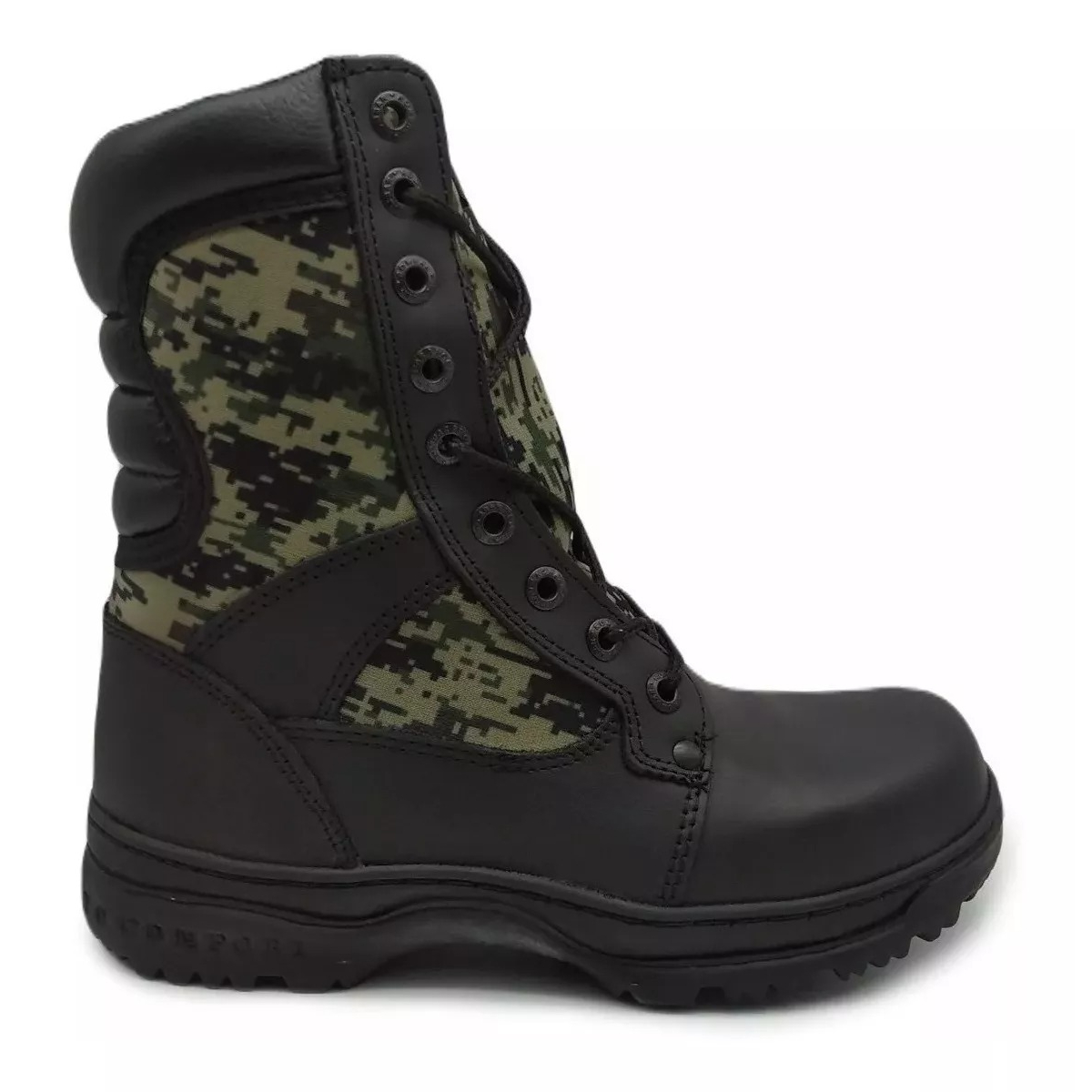 Bota Tactica de Piel Cosida para Gotcha Policía Vigilancia o Trabajo No Resbala 4050