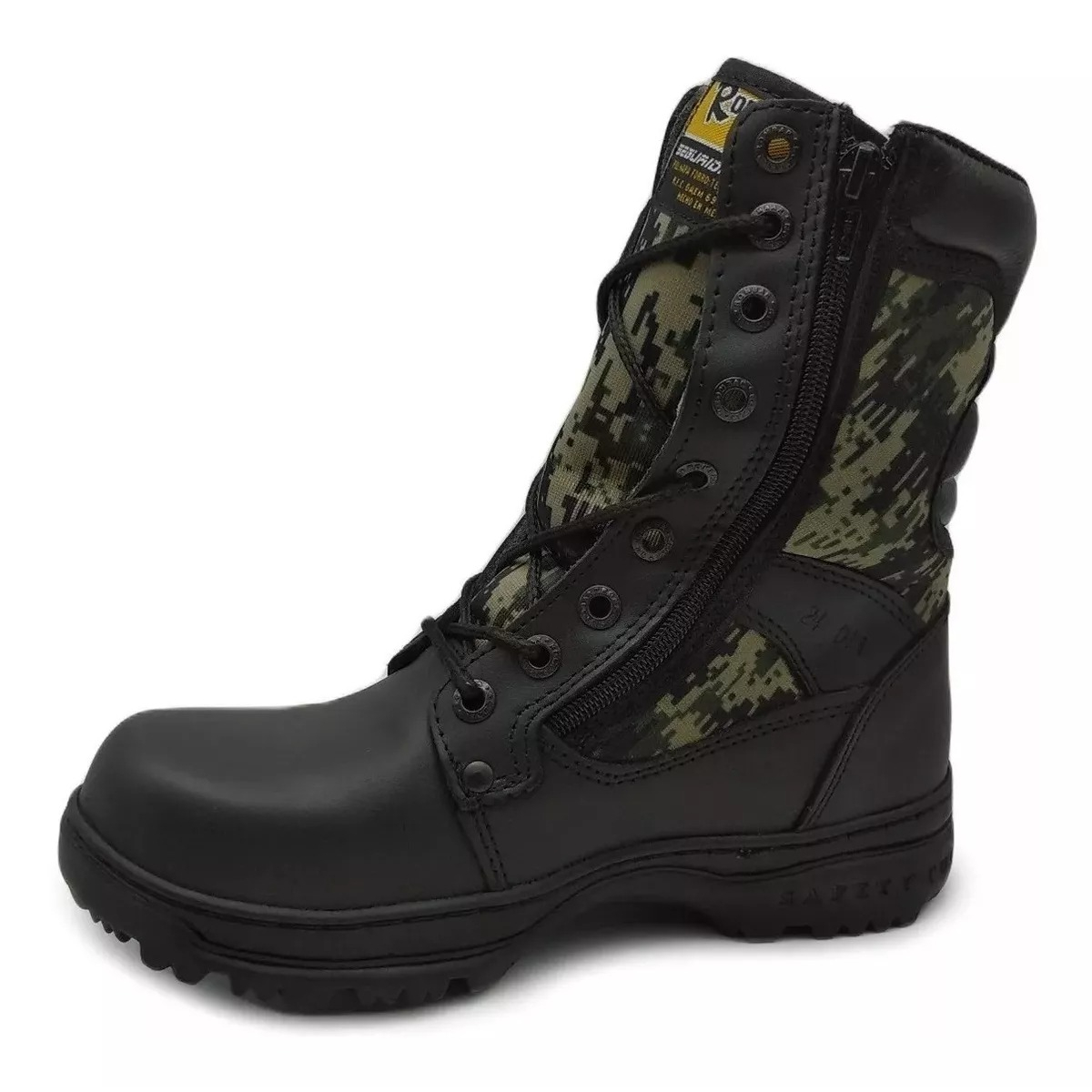 Bota Tactica de Piel Cosida para Gotcha Policía Vigilancia o Trabajo No Resbala 4050