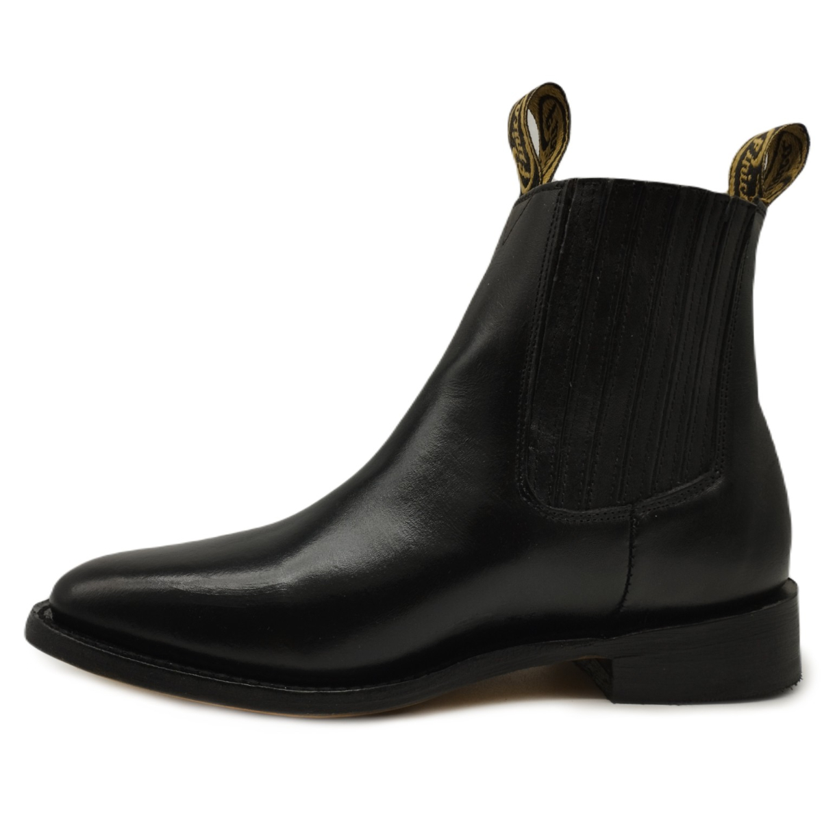 Botín Vaquero Fino en Piel para Hombre con Suela De Cuero y Cosido ...
