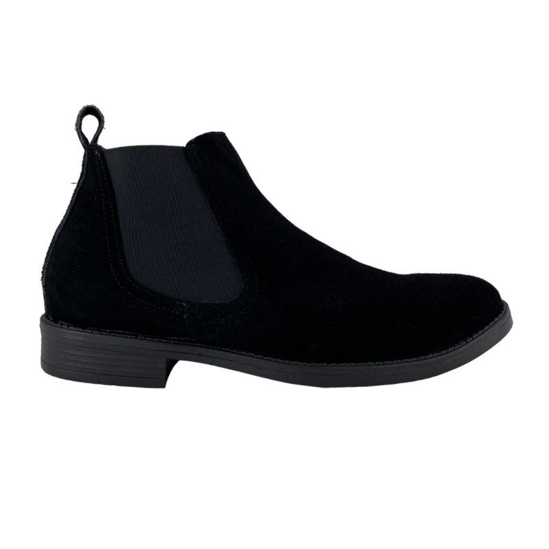  Botin Chelsea De Piel Gamuza Para Hombre Color Negro  QUIN Footwear Botin Cerrado Oficina Trabajo 