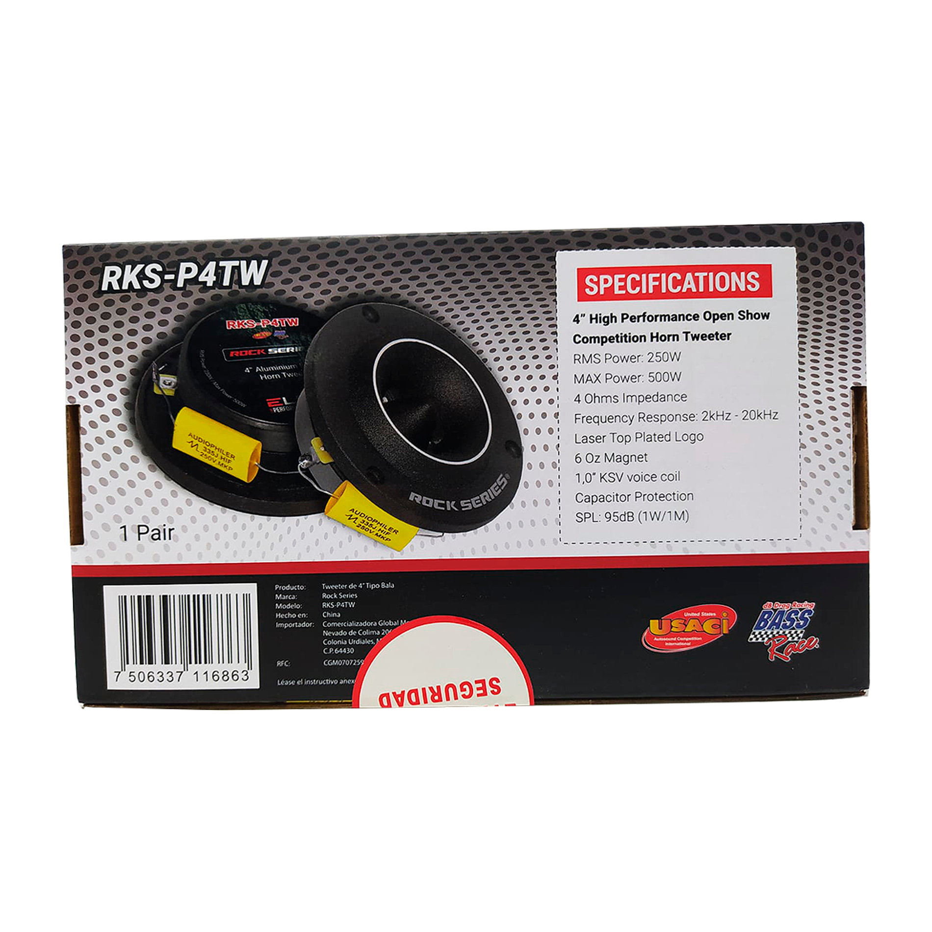 Tweeters Open Show Rock Series RKS-P4TW 500 Watts 4 Pulgadas 4 Ohms