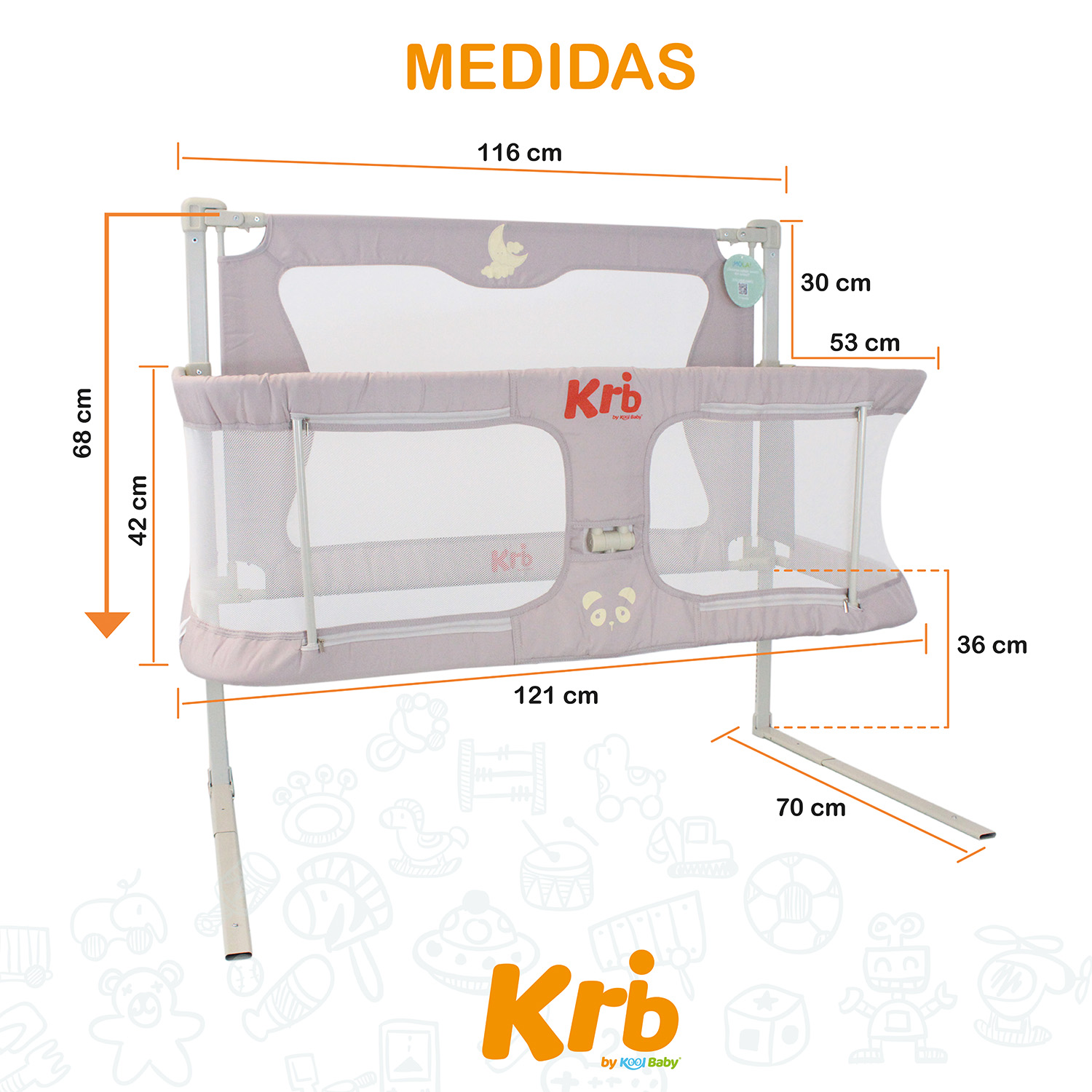 Kool Baby Cuna-barandal De Seguridad Plegable para bebe