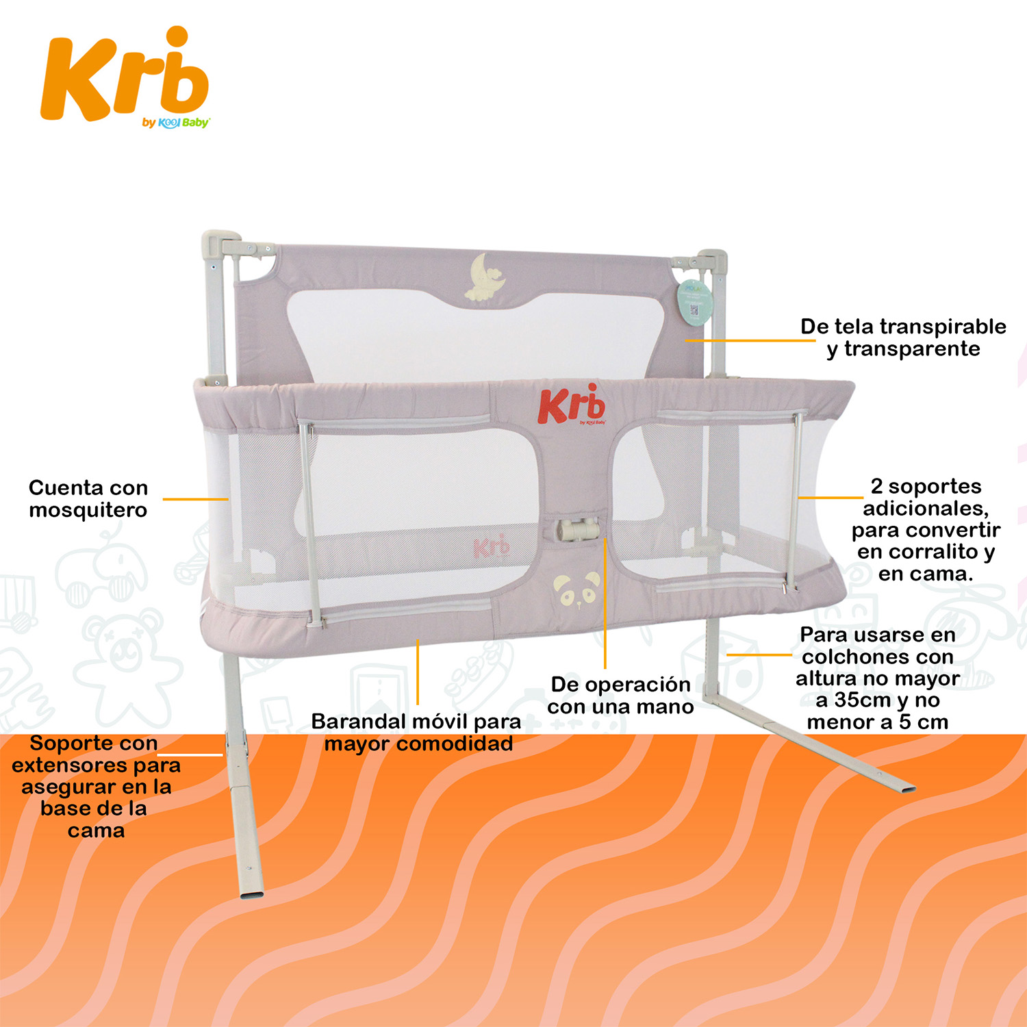 Kool Baby Cuna-barandal De Seguridad Plegable para bebe