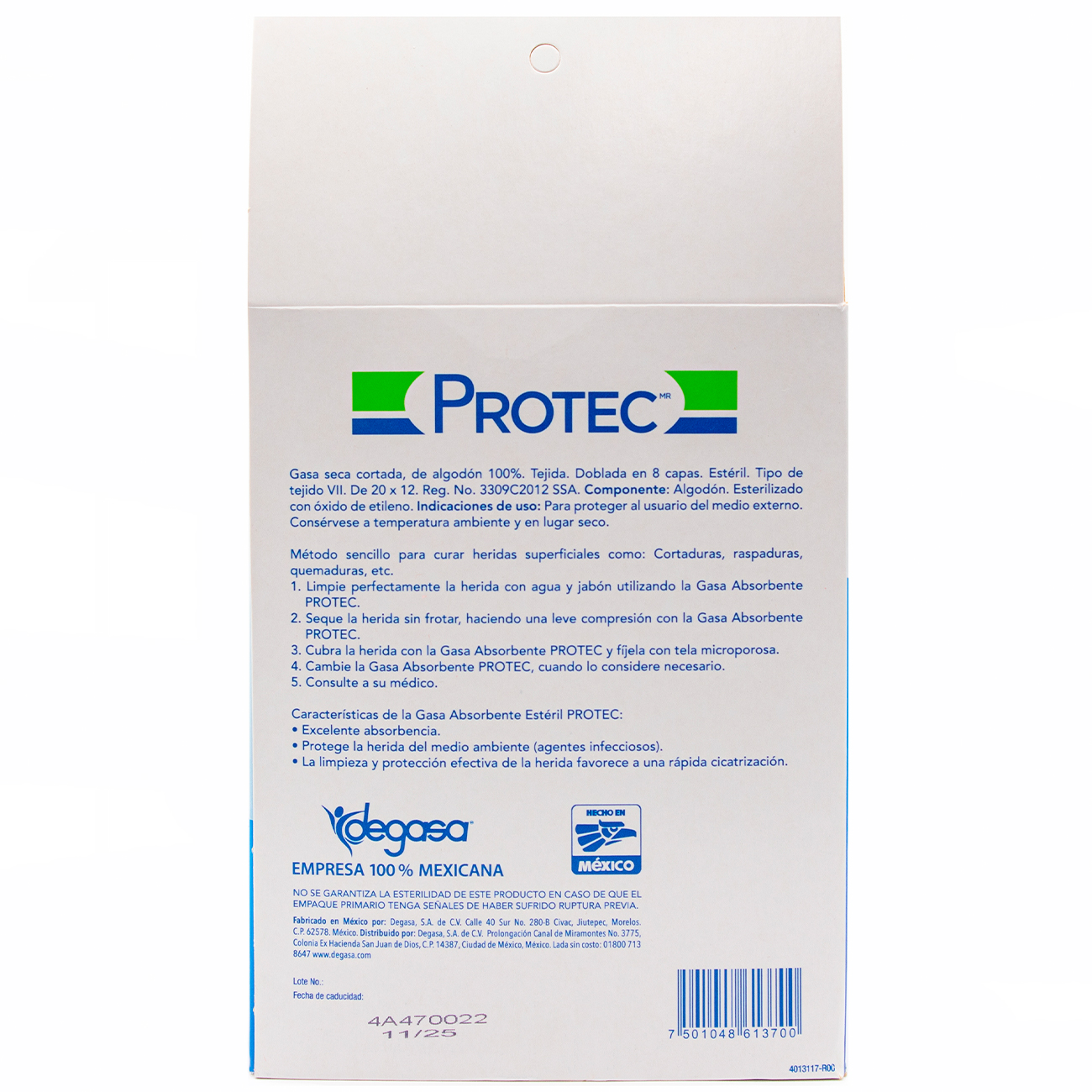 Gasa Estéril Protec 10x10cm 100 pz -Médica Depot