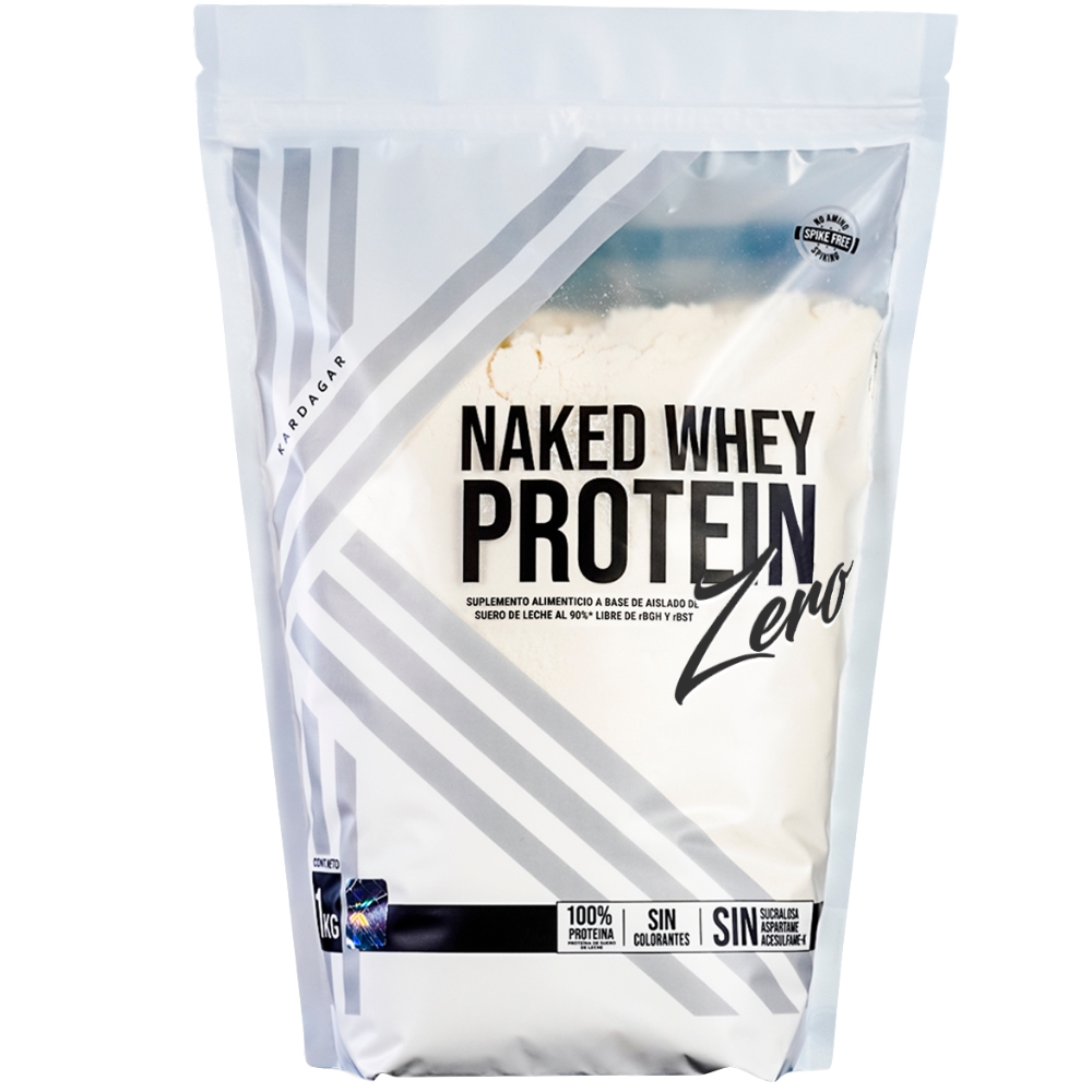 Proteína Aislada Suero de Leche KARDAGAR Naked Whey Proteín ZERO al 90% sin Colorantes 1KG