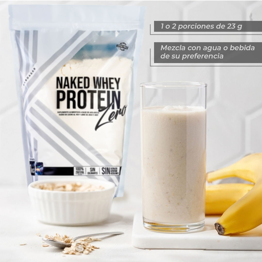 Proteína Aislada Suero de Leche KARDAGAR Naked Whey Proteín ZERO al 90% sin Colorantes 1KG