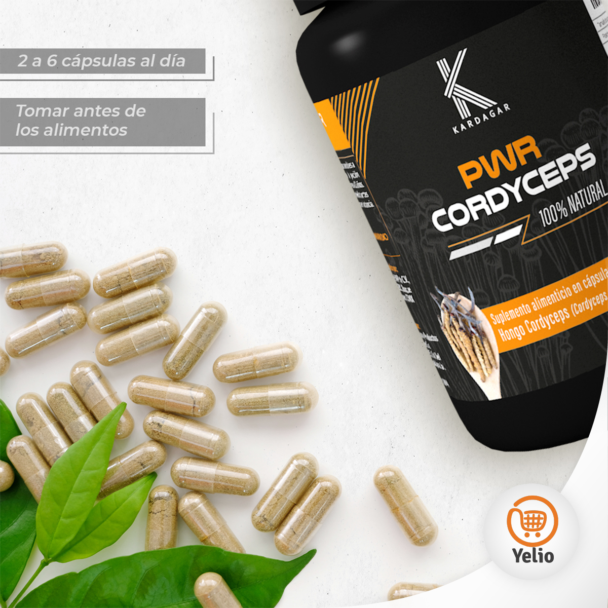 POWER Cordyceps Hongo Cordyceps KARDAGAR 60 Capsulas 470mg CU	