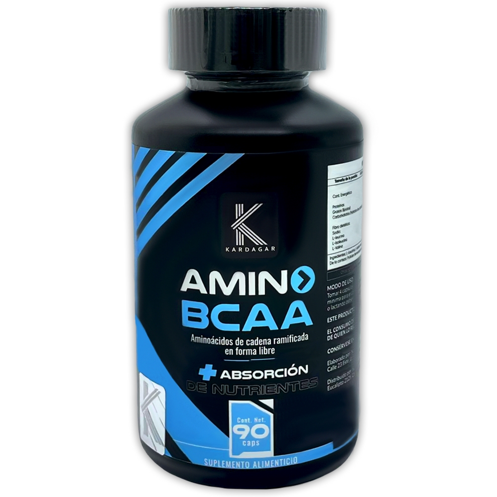 Amino BCAA KARDAGAR Aminoacidos de Cadena Ramificada de Forma Libre 90 Cap