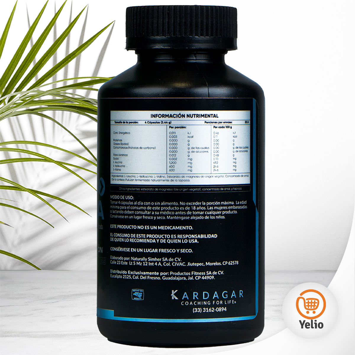 Amino BCAA KARDAGAR Aminoacidos de Cadena Ramificada de Forma Libre 90 Cap