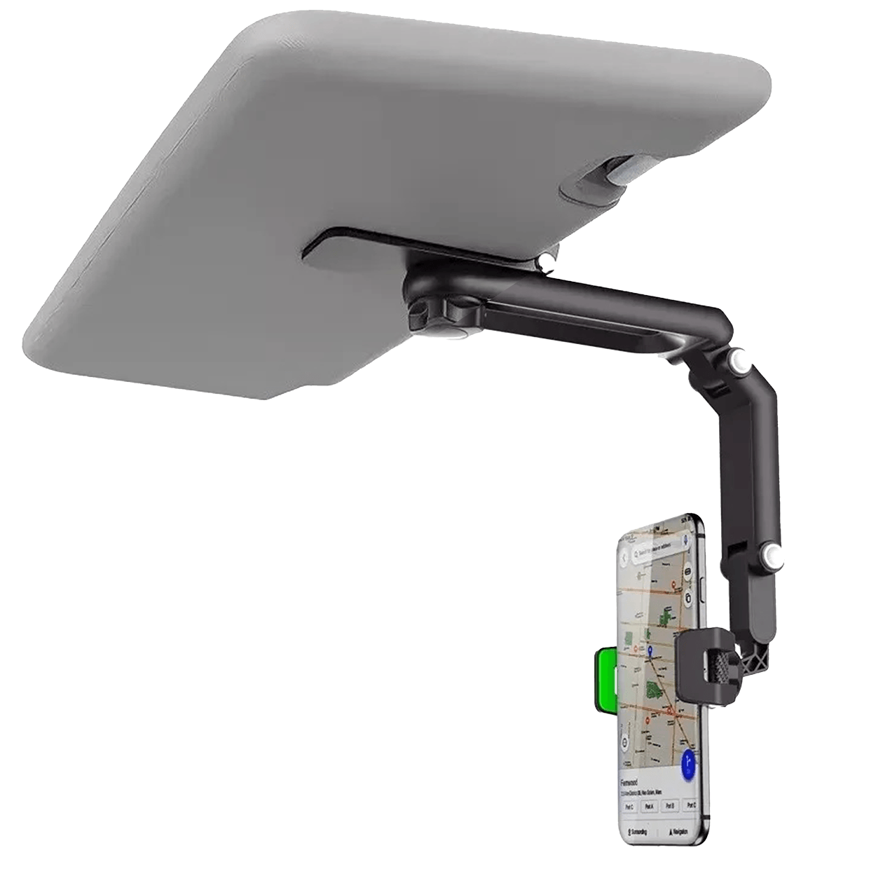 Base Soporte Porta Celular Auto Archy 360 Grados para Parasol Visera de Coche Volante Compatibilidad Universal Brazo Estabilizador Carro Ajustable (ZJ1969)