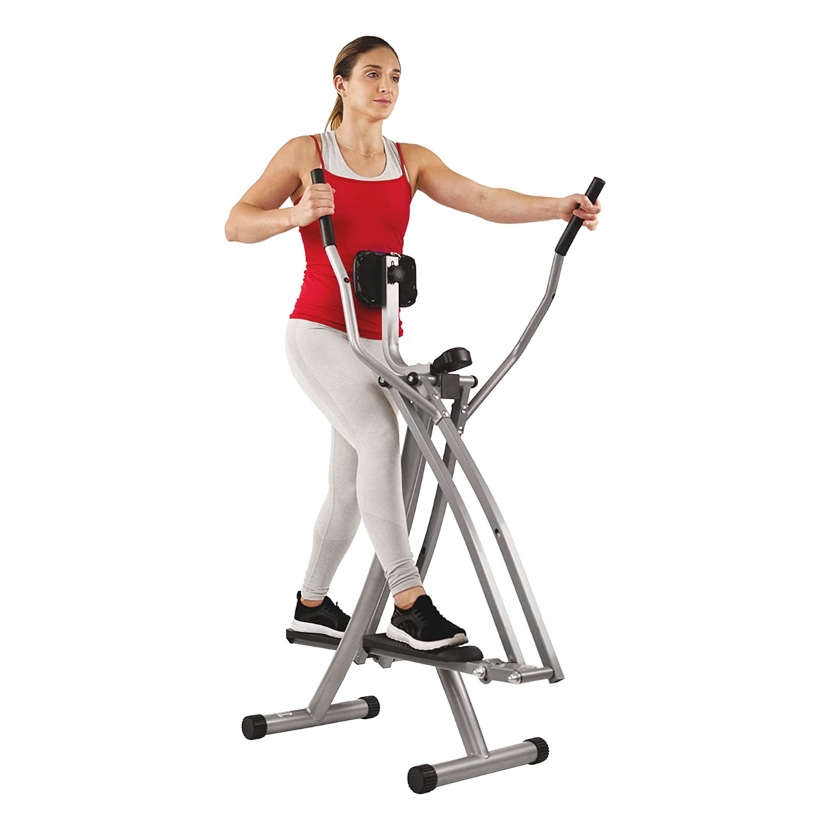 Deslizadora Caminadora de Aire con Pantalla LCD SF-E902 Sunny Health & Fitness, 28"L x 16.50"W x 57"H, Negro/Gris