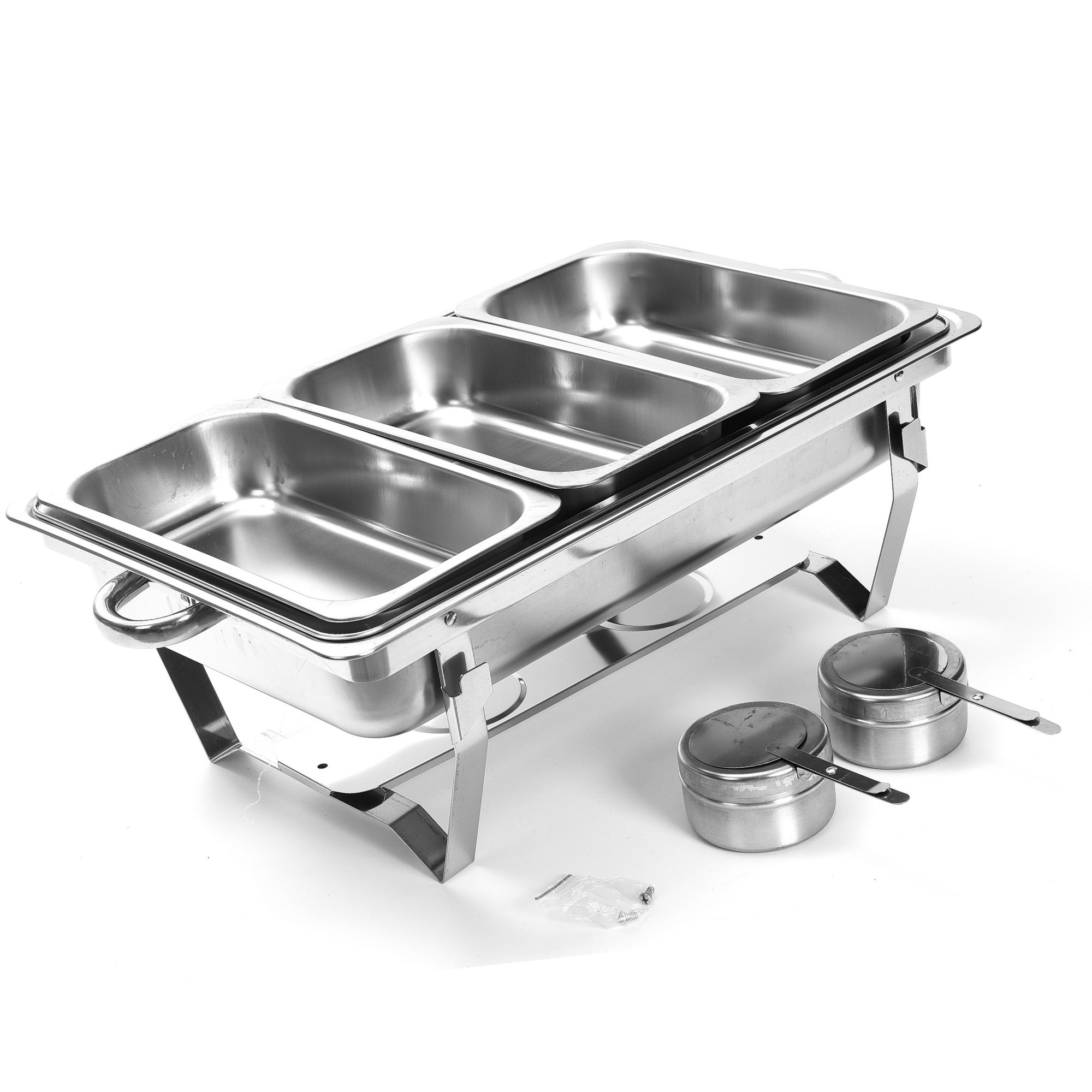 Chafer Bufetera 3 Espacios De Acero Inoxidable Para Chef