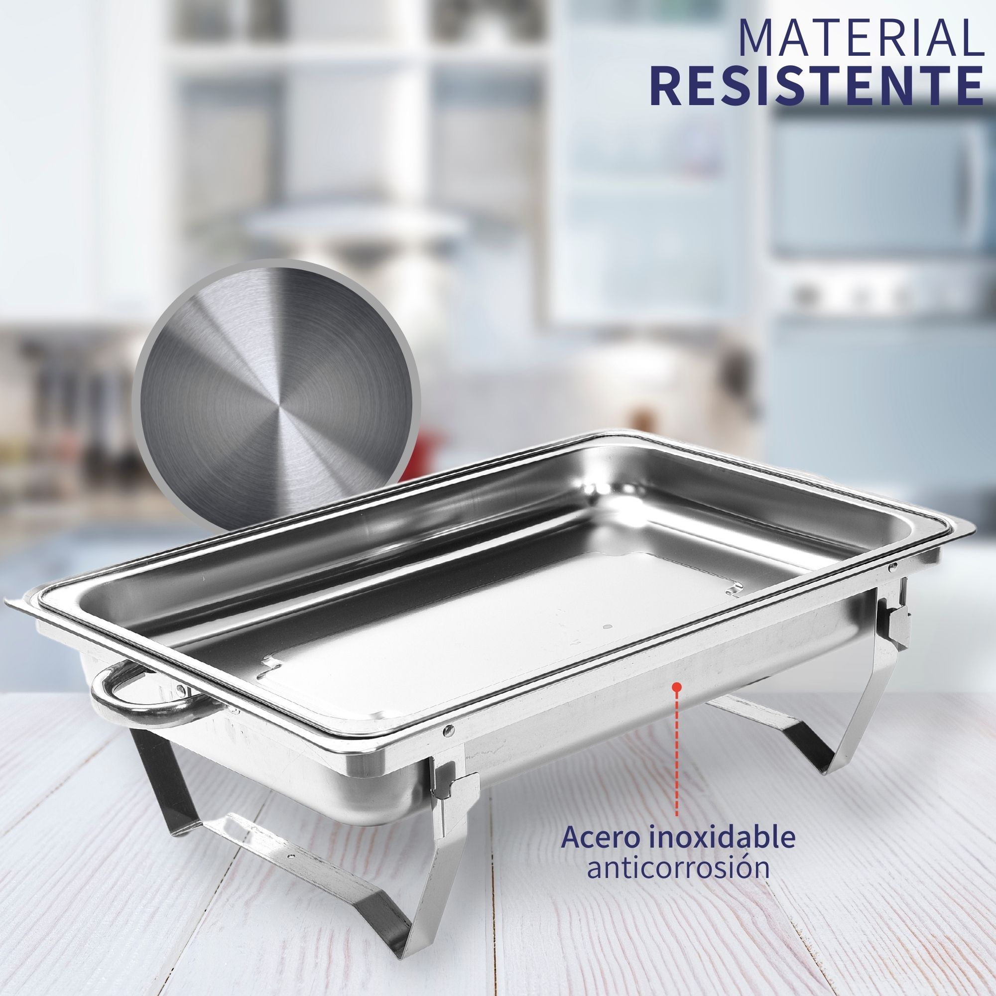 Chafer Bufetera 3 Espacios De Acero Inoxidable Para Chef