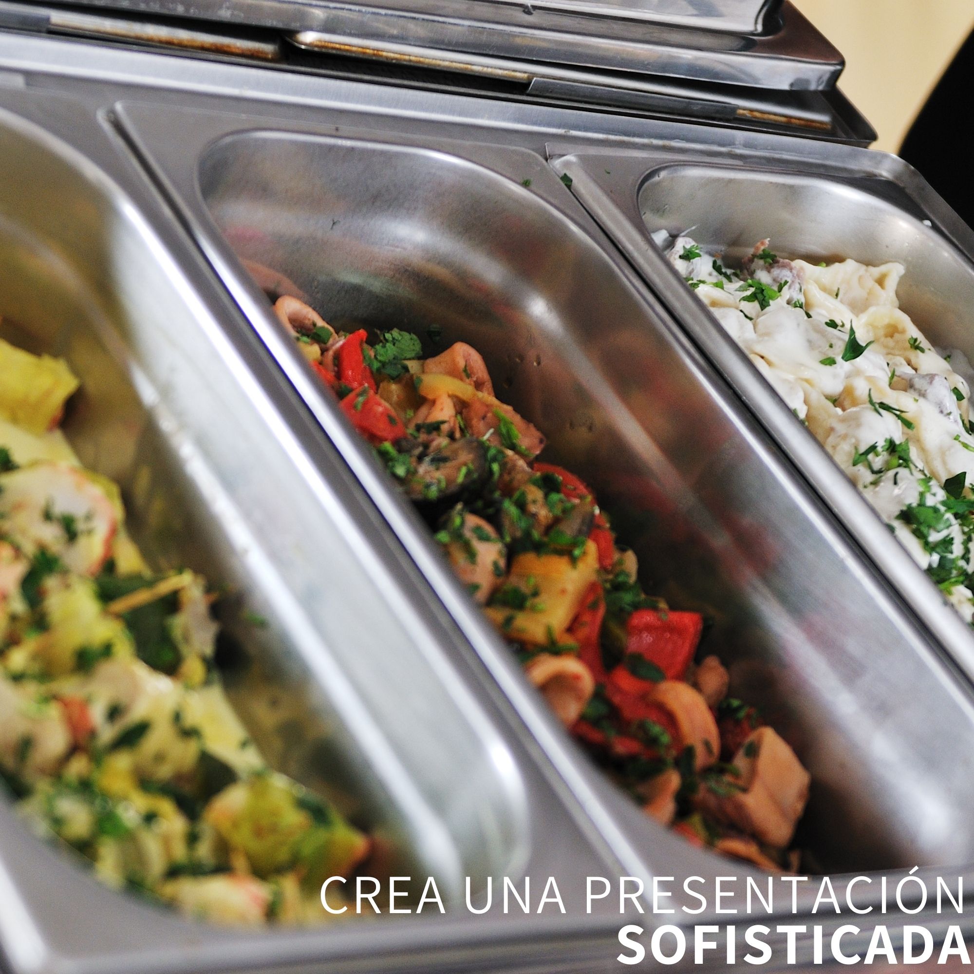 Chafer Bufetera 3 Espacios De Acero Inoxidable Para Chef