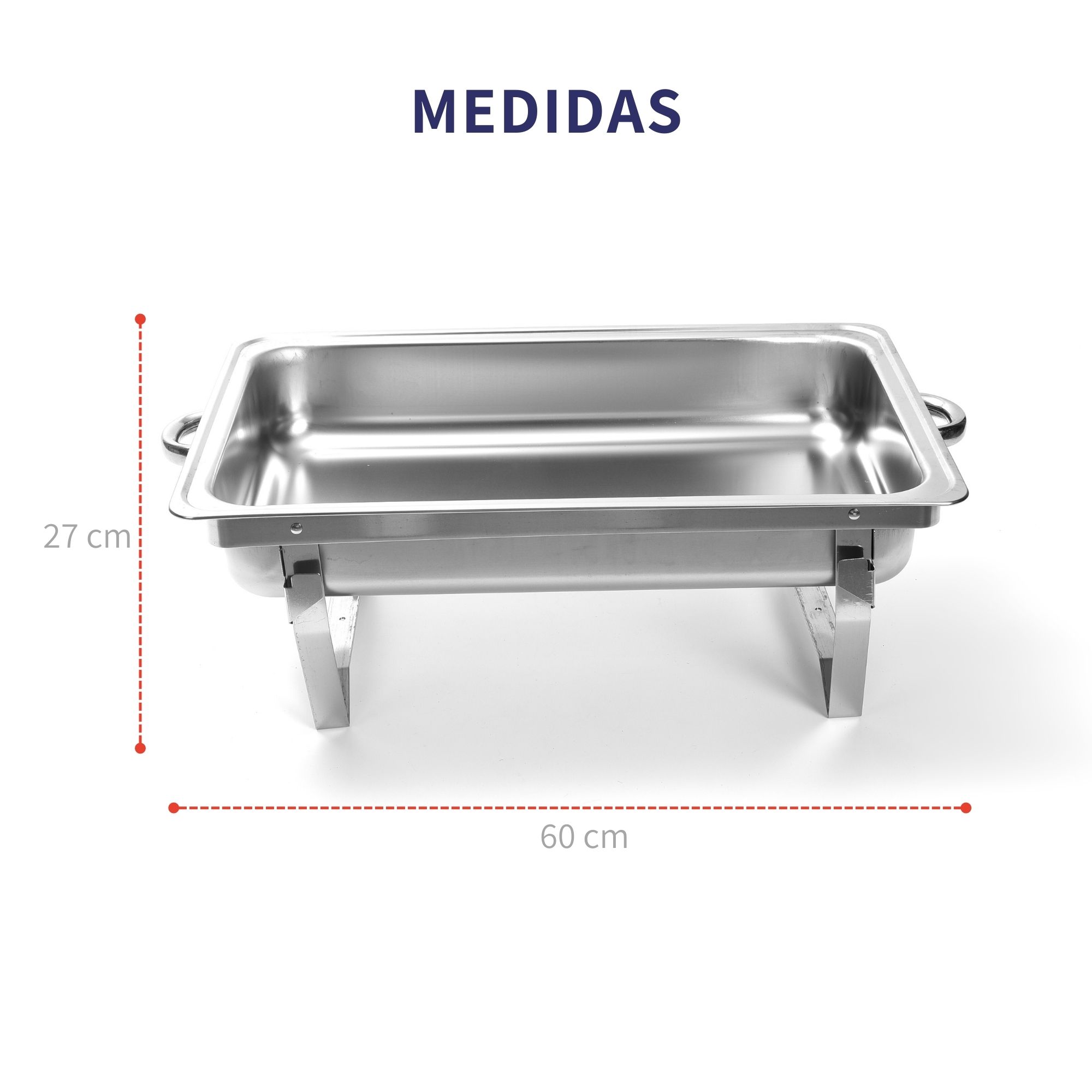 Chafer Bufetera 3 Espacios De Acero Inoxidable Para Chef