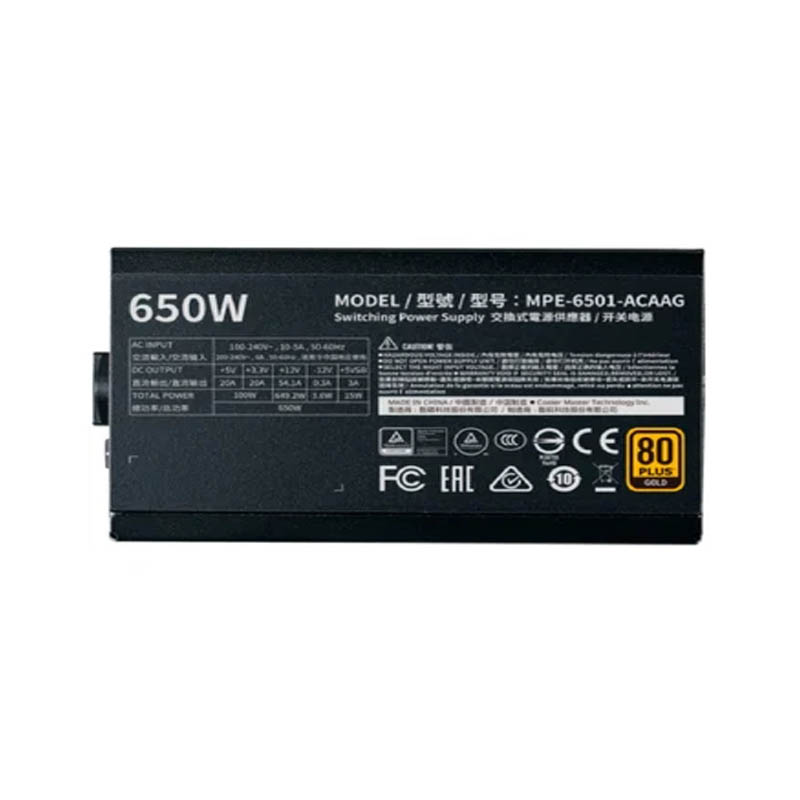 Fuente Cooler Master 650W MWE V2 80Plus Gold MPE-6501-ACAAG-U2.