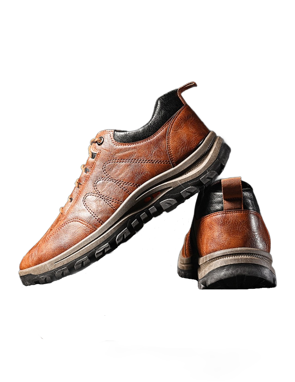 Tenis Senderismo Hombre Suela Antideslizante. Piel Sintética