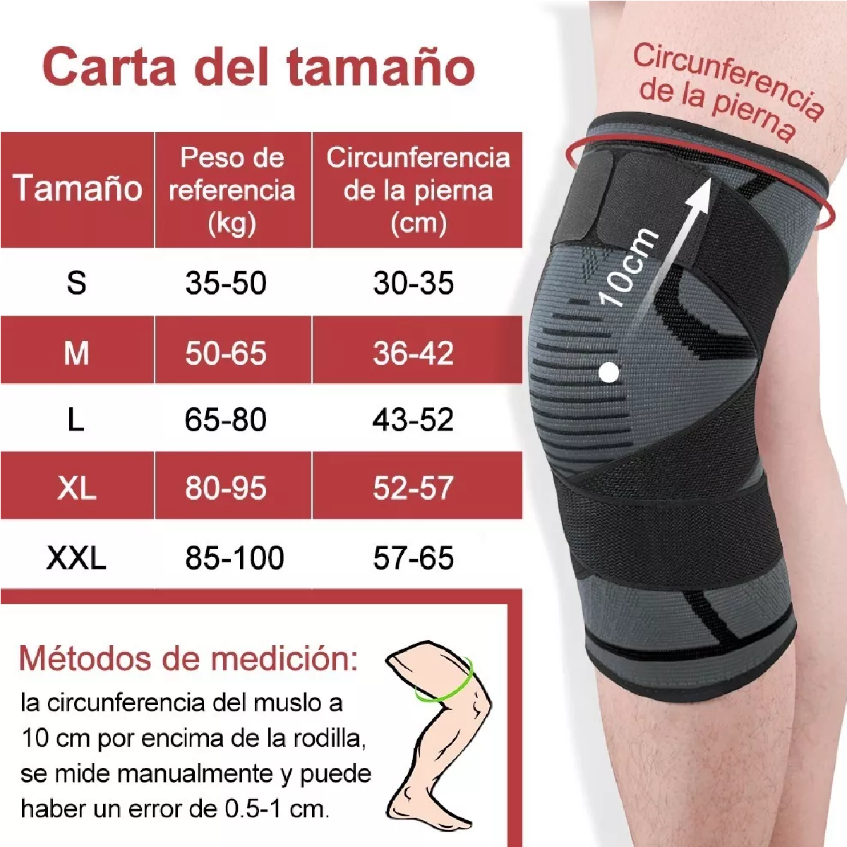 Par Rodilleras Elásticas Deportivas Compresion Para Gym S