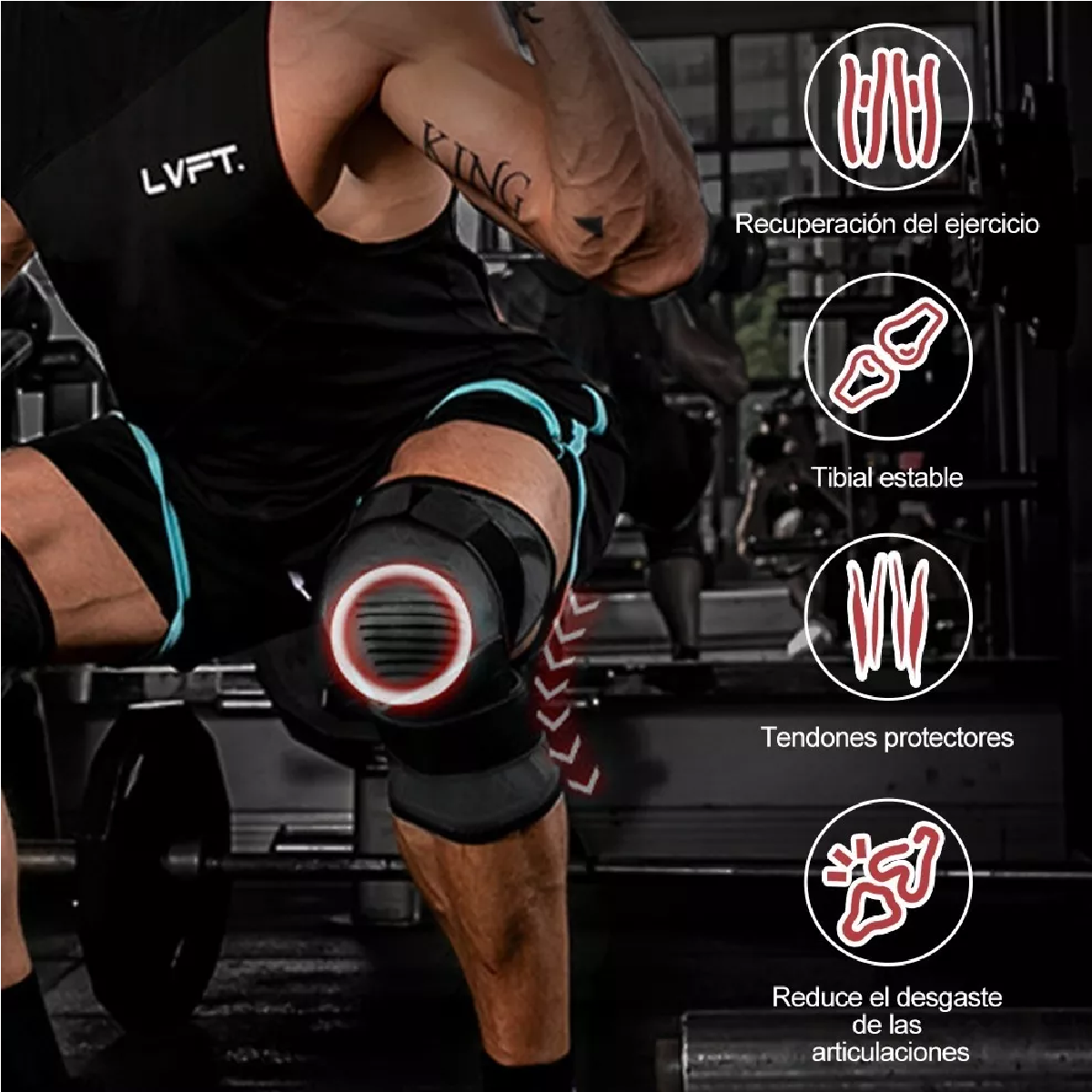 Par Rodilleras Elásticas Deportivas Compresion Para Gym S