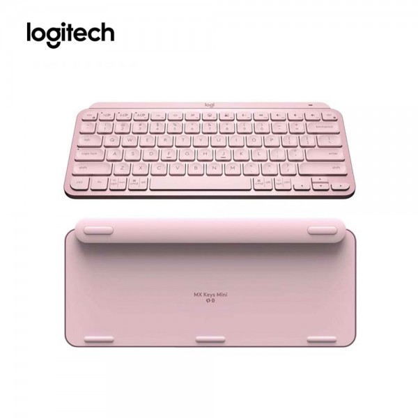 Logitech MX Keys Mini Teclado Inalámbrico Multi-Device, Minimalista Retroiluminado, Rosa.