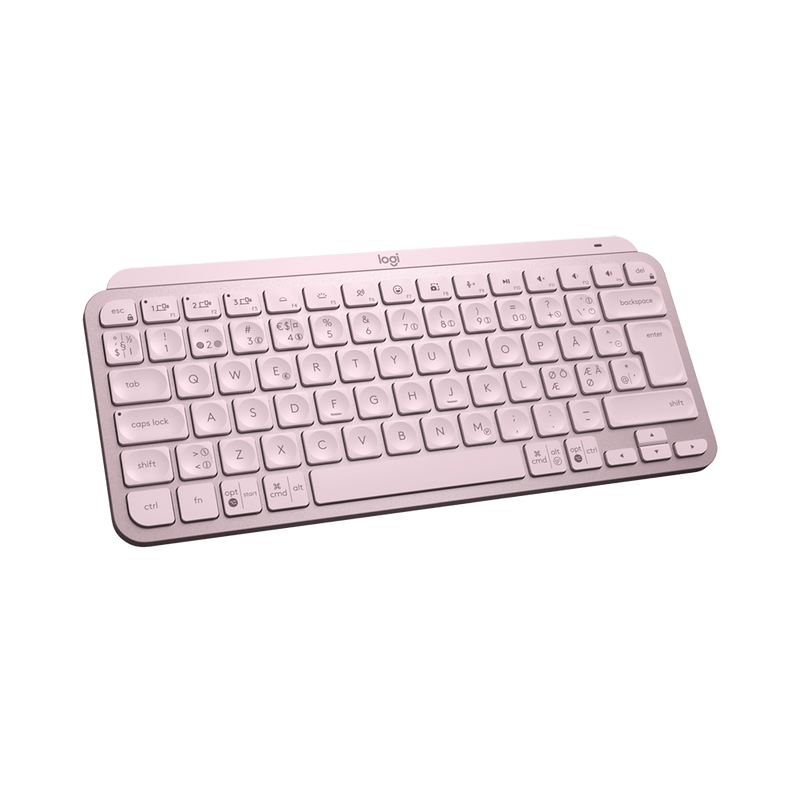 Logitech MX Keys Mini Teclado Inalámbrico Multi-Device, Minimalista Retroiluminado, Rosa.