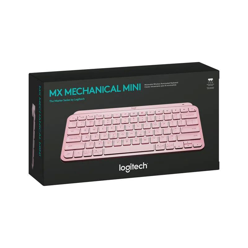 Logitech MX Keys Mini Teclado Inalámbrico Multi-Device, Minimalista Retroiluminado, Rosa.